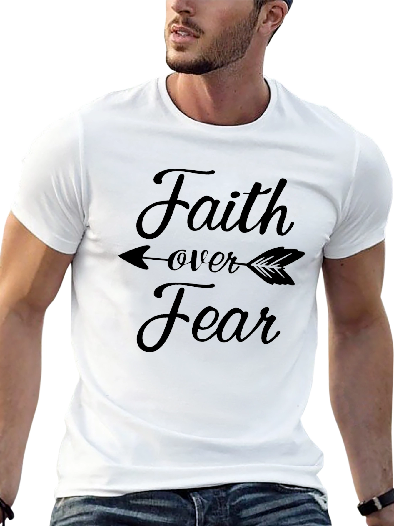 Faith Over Fear Graphic Tee - Inspirational Black T-Shirt
