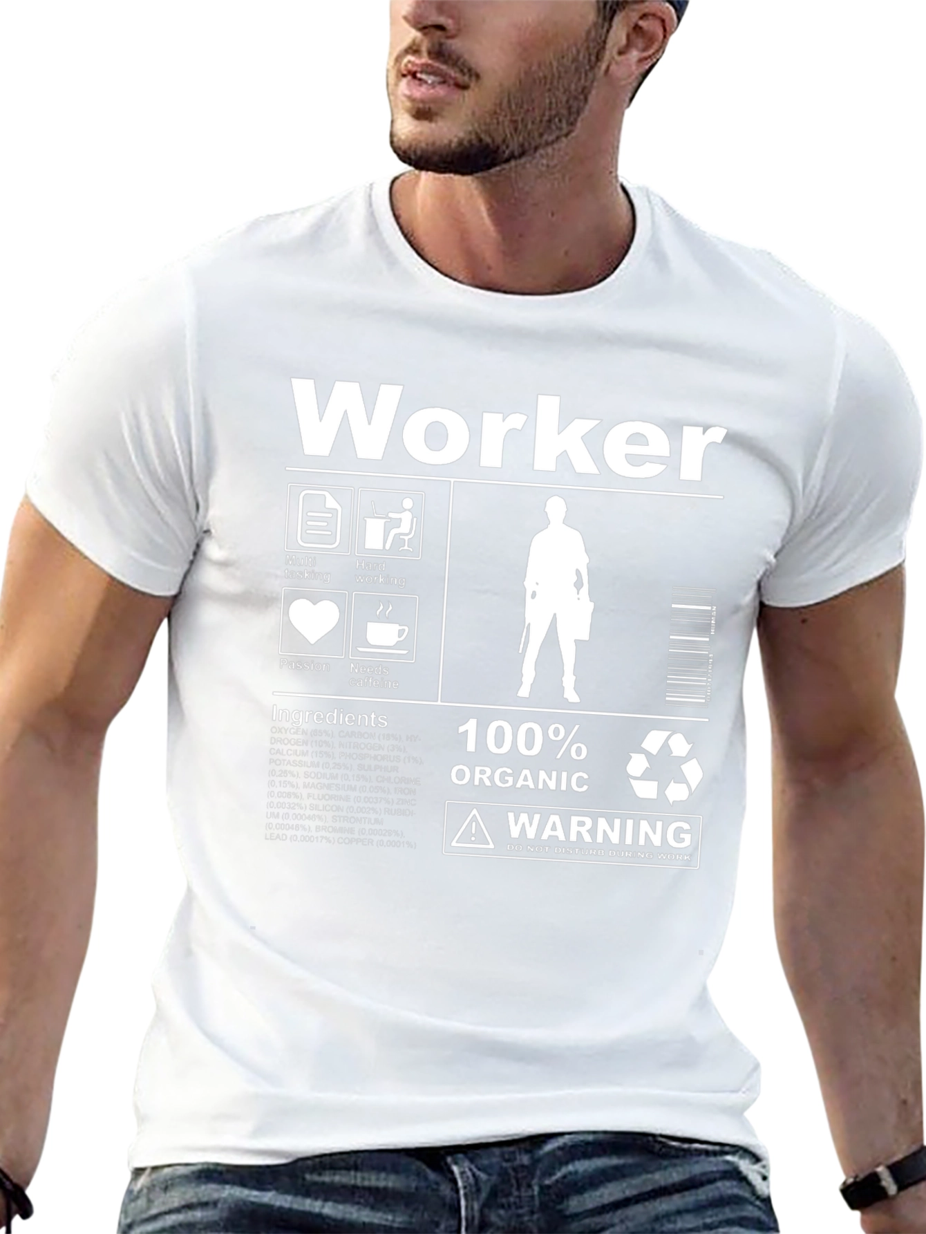 Worker 100% Organic Black Graphic Tee