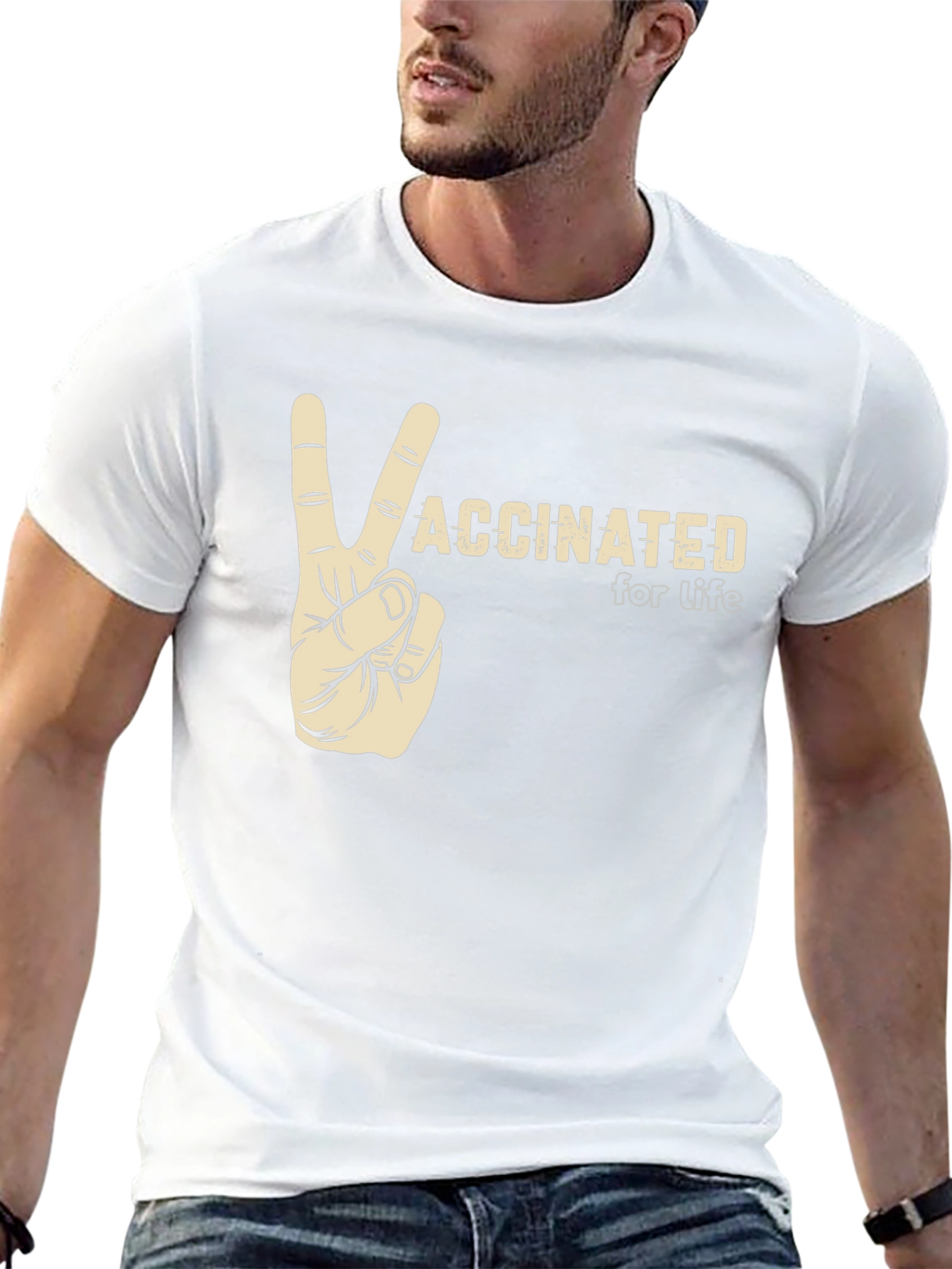 Vaccinated for Life T-Shirt Peace Sign Tee