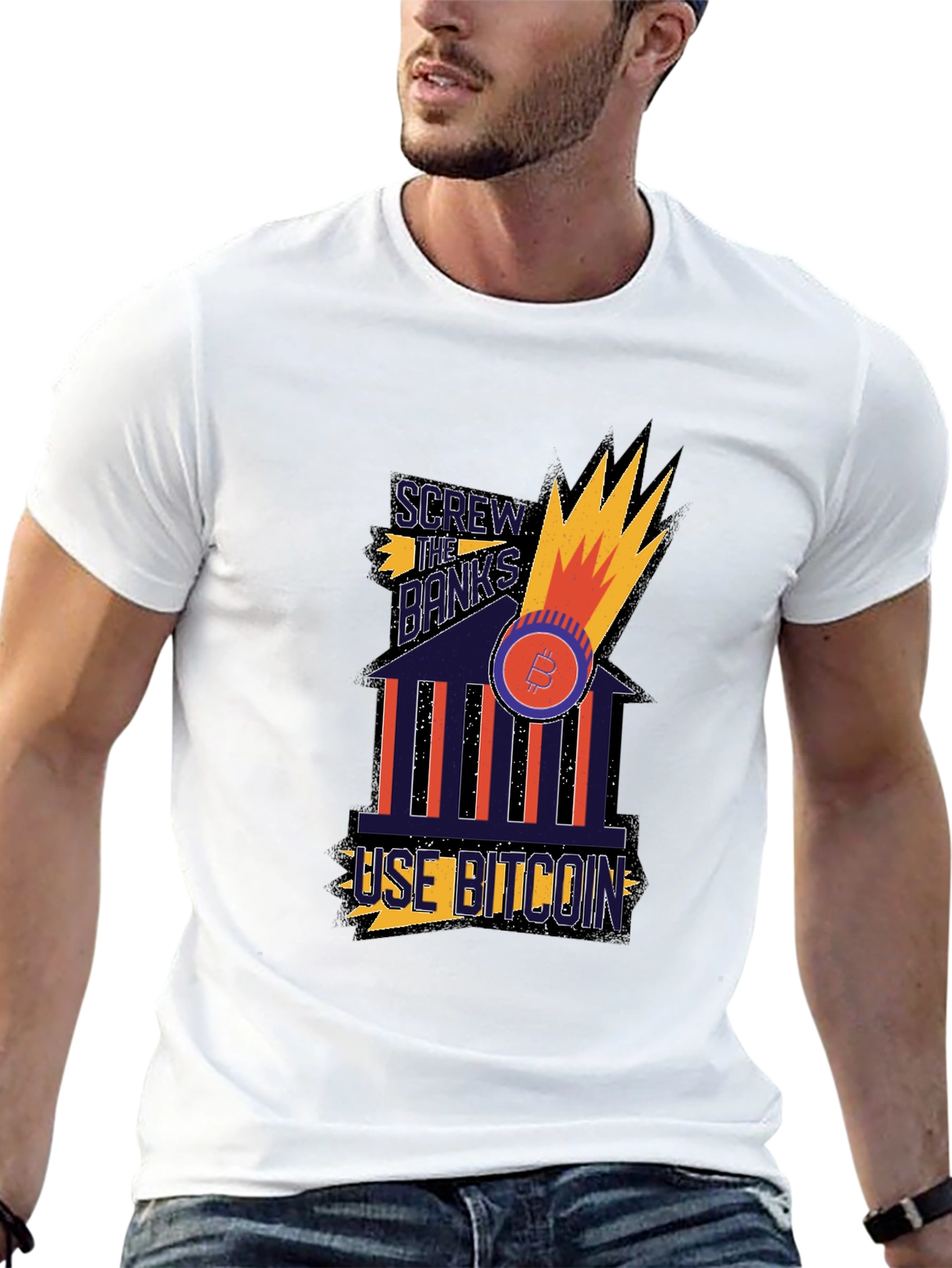 Bitcoin T-Shirt - Screw the Banks Use Bitcoin