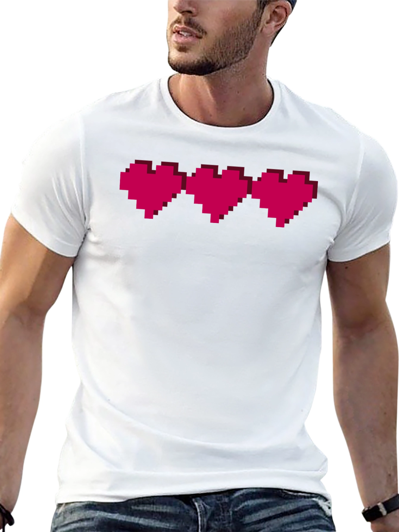 Pixel Heart Gamer T-Shirt - Black Graphic Tee