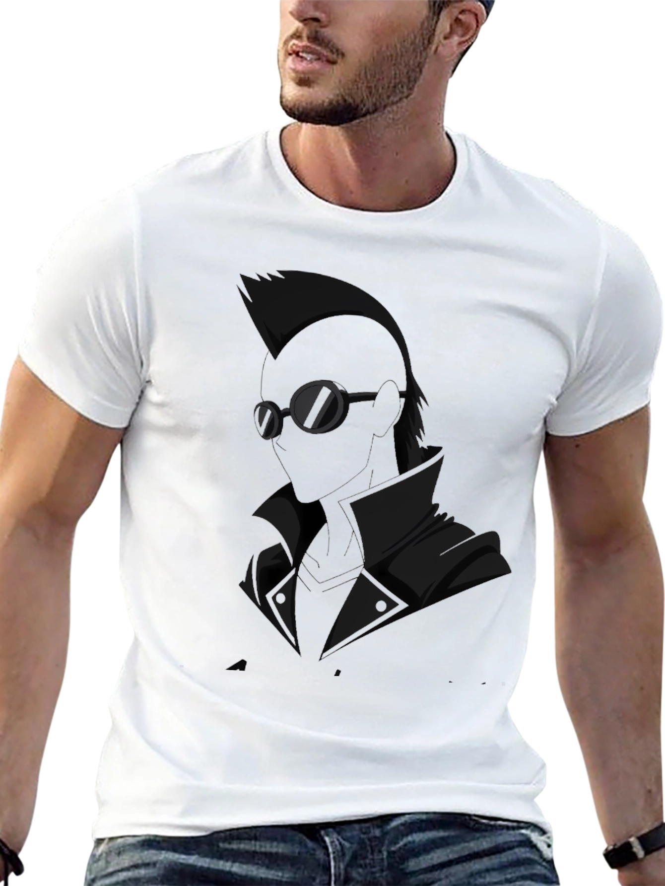 Stylish Black Anime Graphic Tee