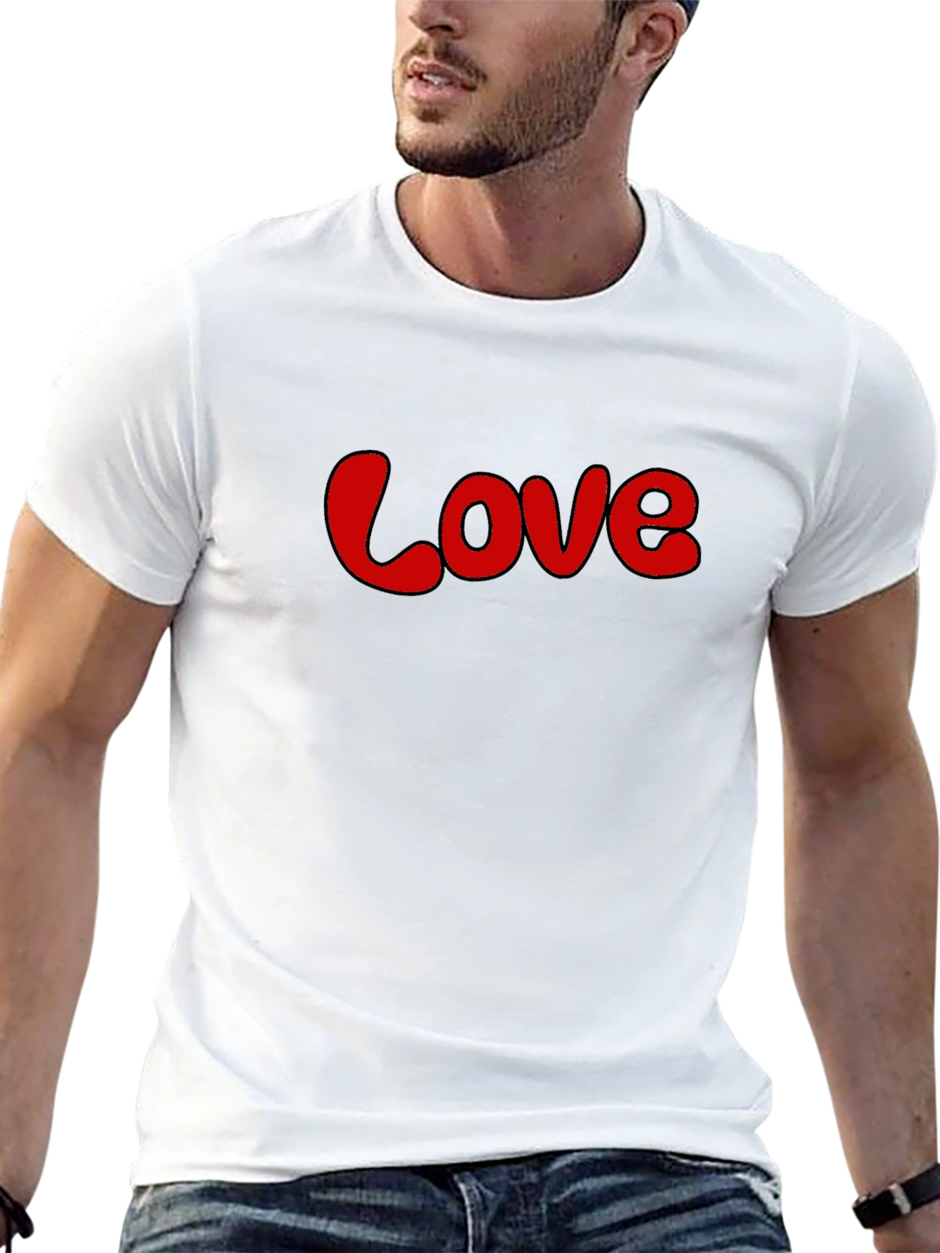 Love Graphic Tee - Stylish Black Casual T-Shirt