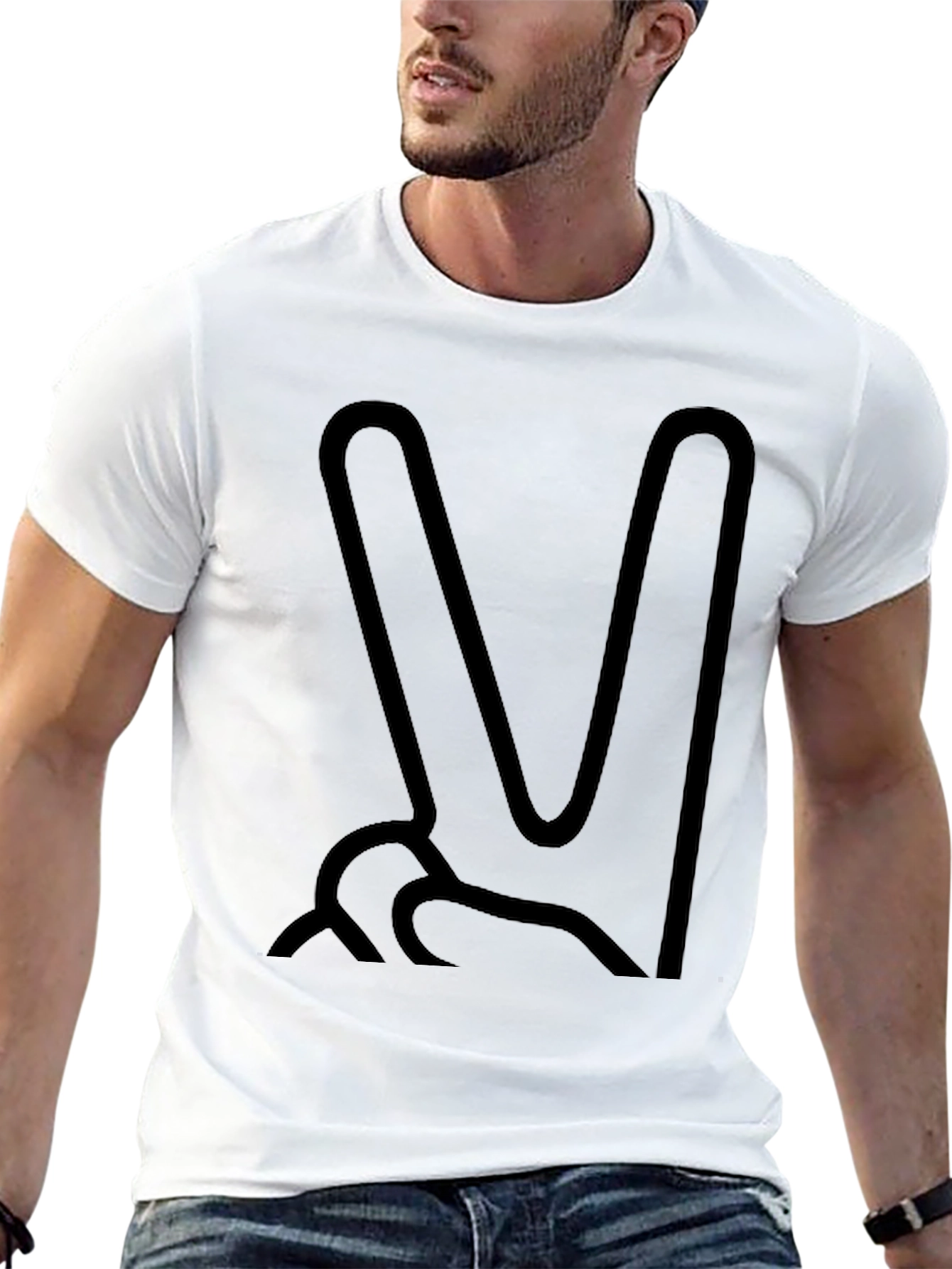 Peace Sign Graphic Tee - Mens Casual Top
