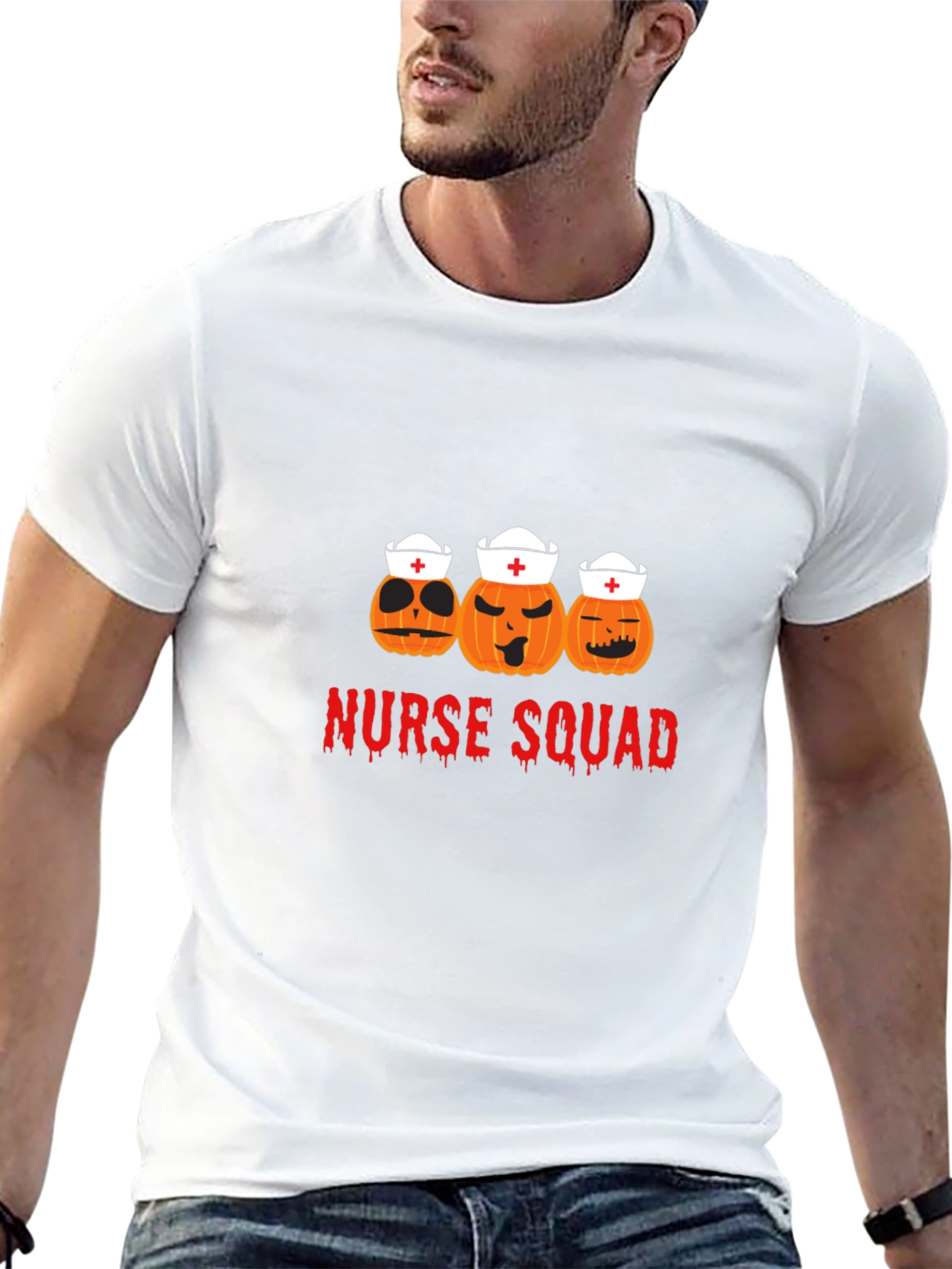 Nurse Squad Halloween Pumpkin T-Shirt