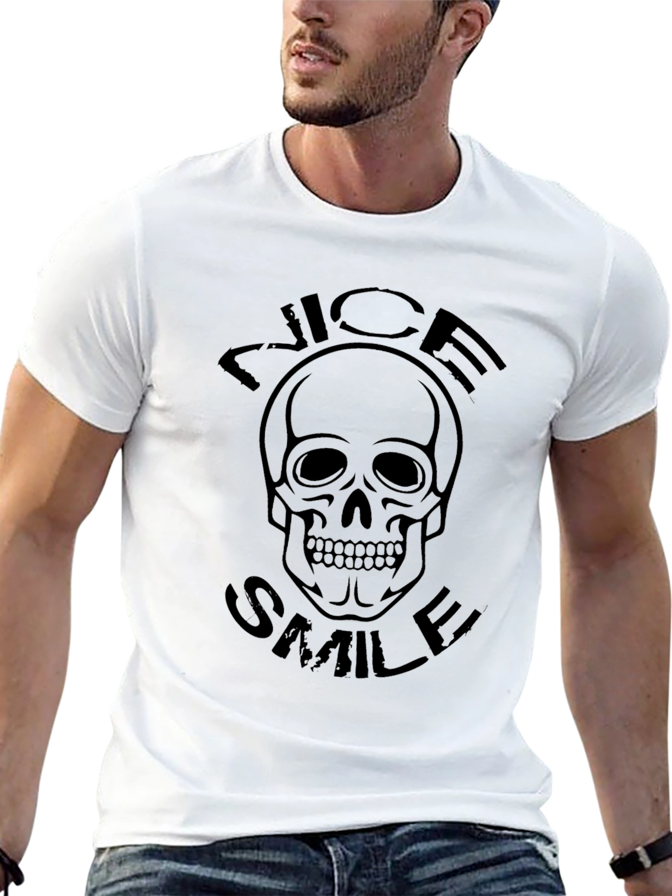 Skull Graphic T-Shirt - Nice Smile Design