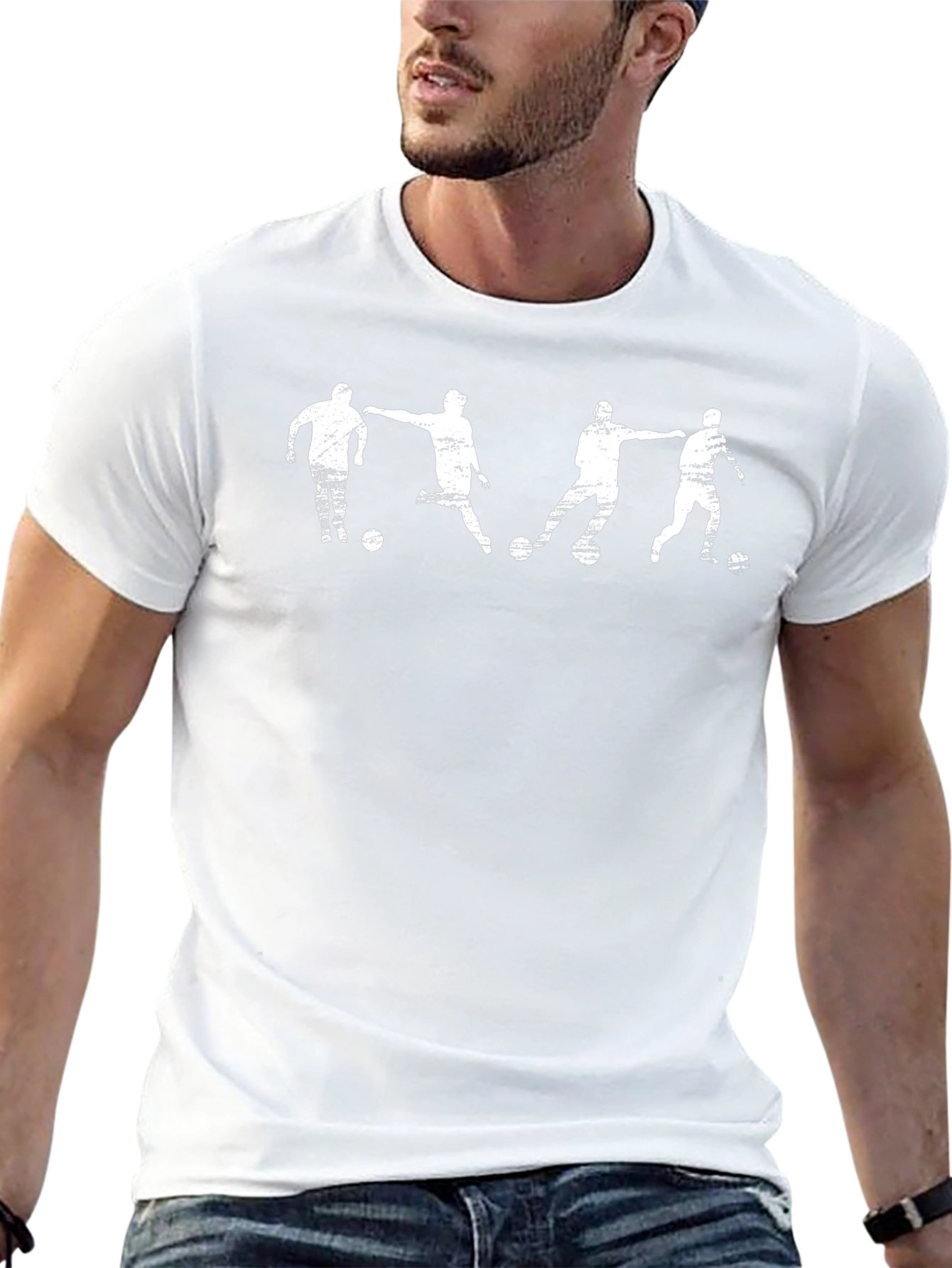 Soccer Player Graphic Black T-Shirt