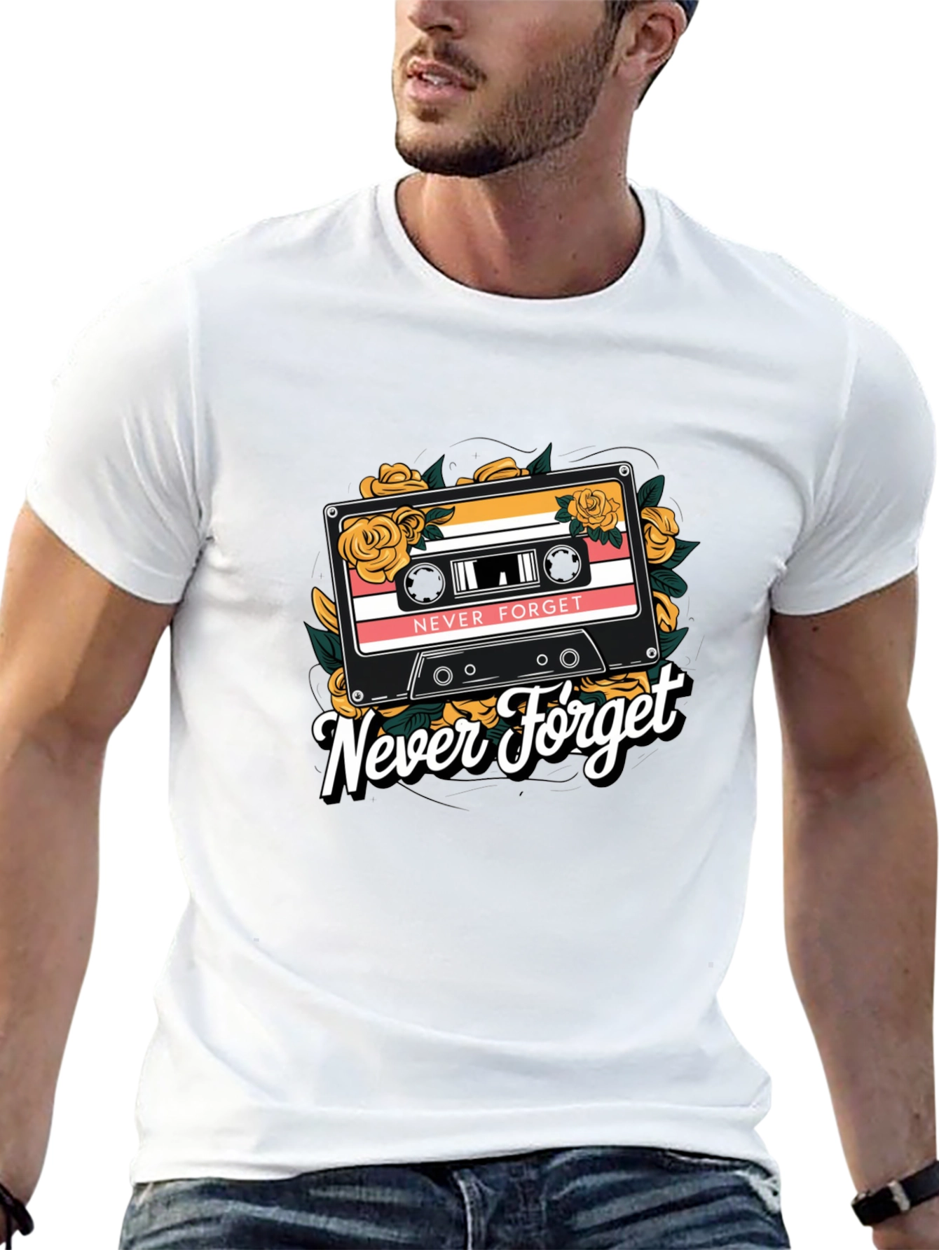 Never Forget Retro Cassette T-Shirt