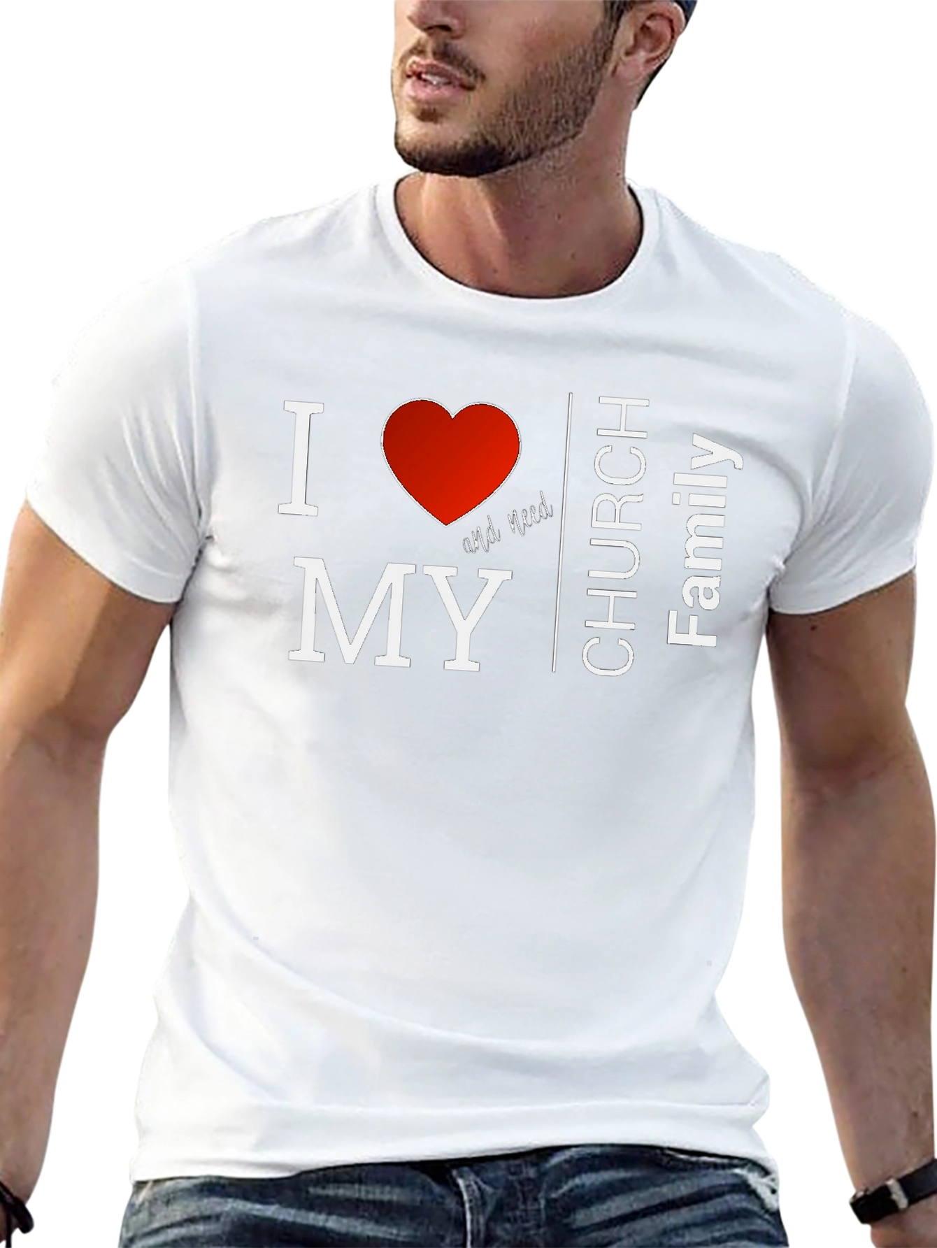 I Love My Church Family T-Shirt - Black