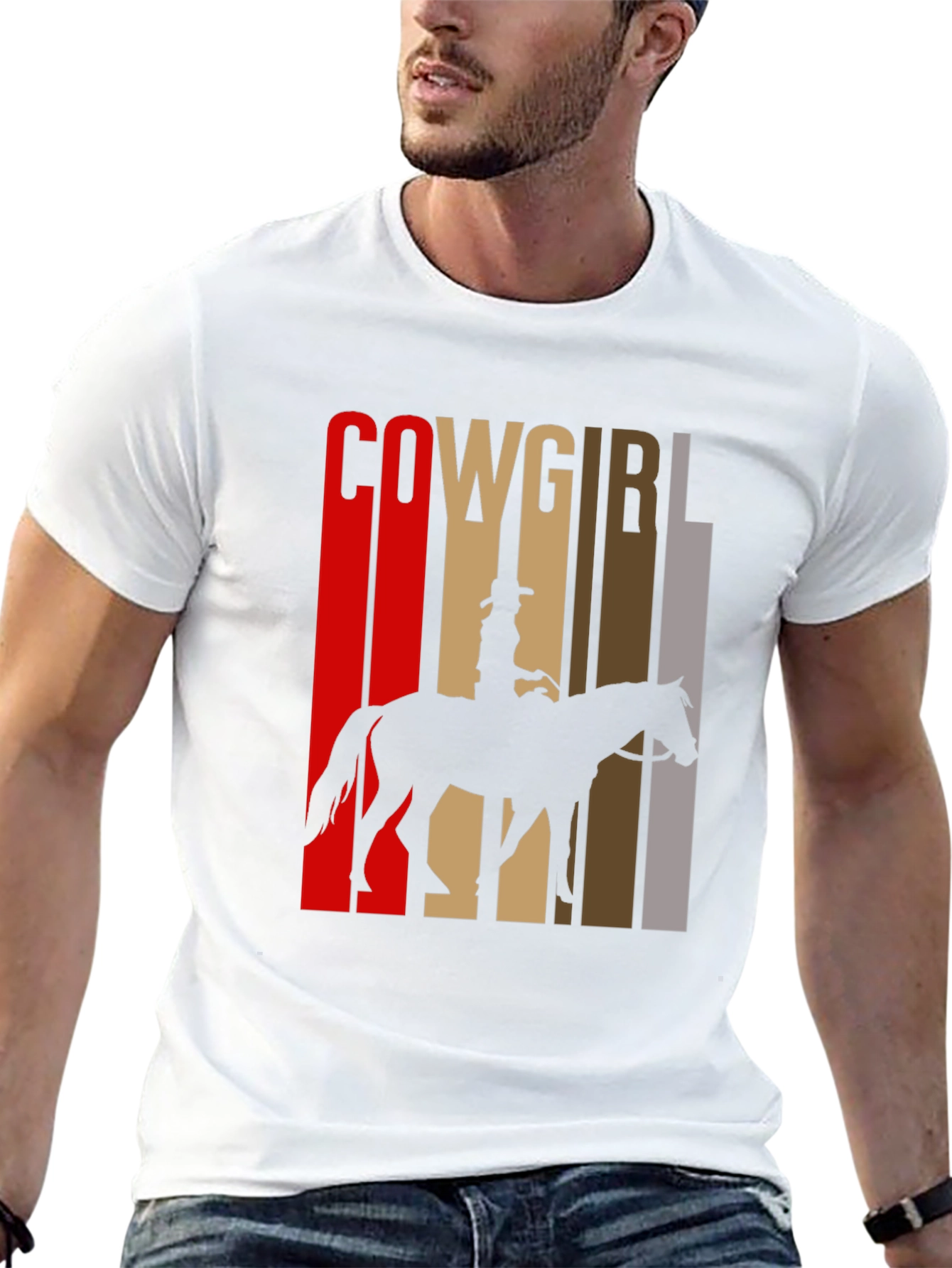Cowgirl Silhouette Graphic Tee - Western Style T-Shirt