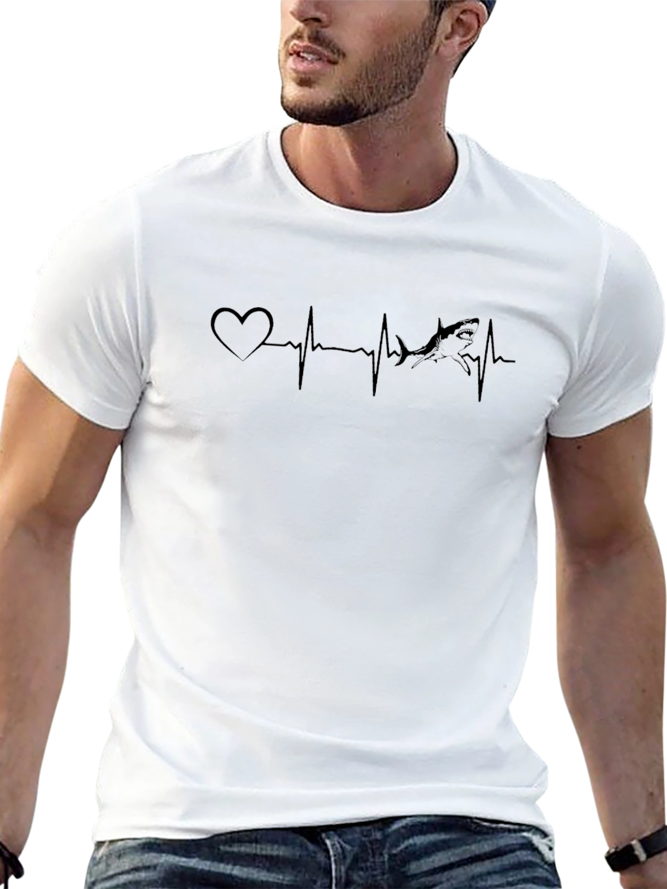 Shark Heartbeat Graphic T-Shirt