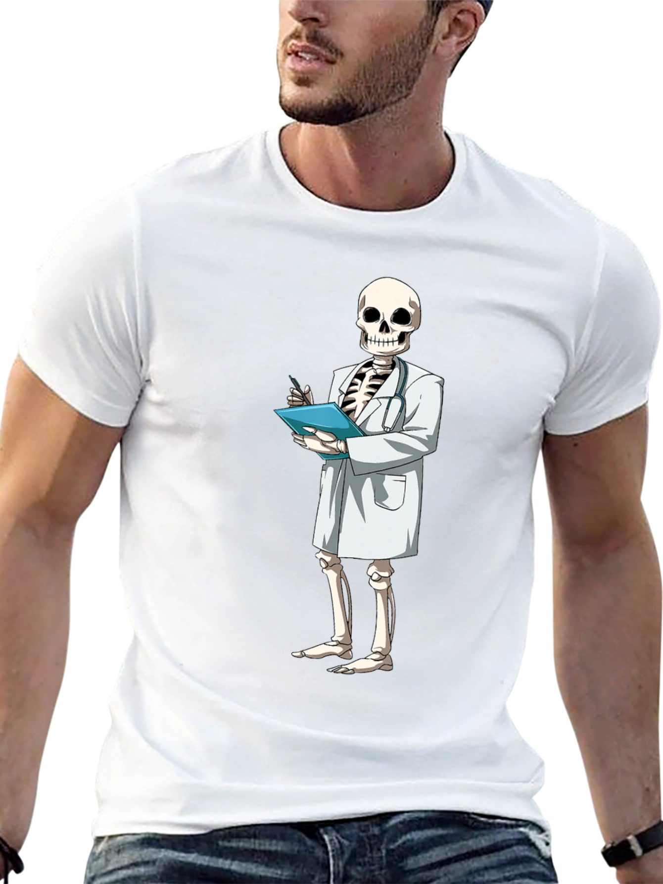 Skeleton Doctor Graphic Tee - Medical Humor