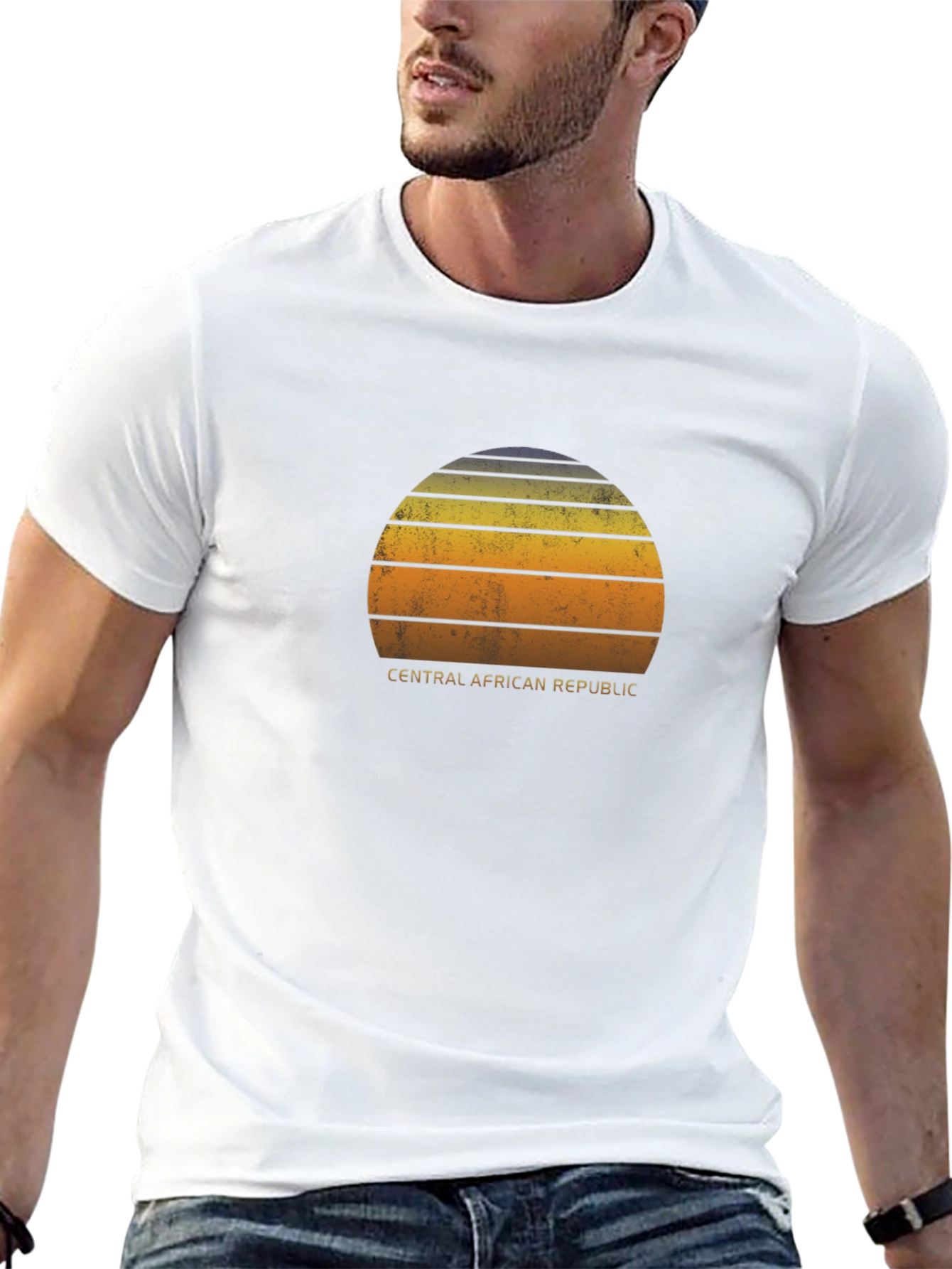 Retro Central African Republic Sunset T-Shirt