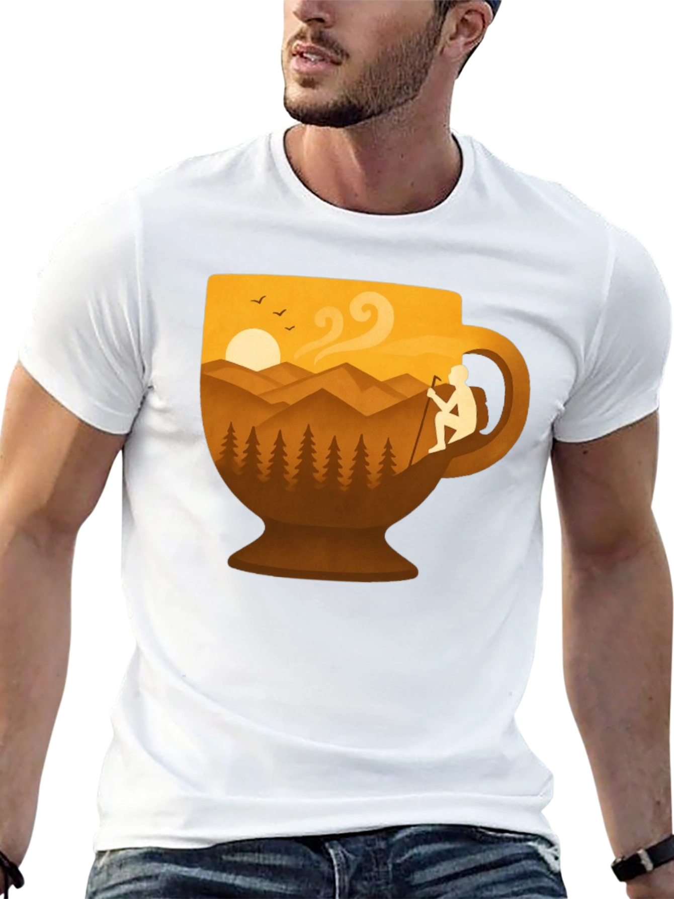 Mountain Hike Coffee Cup Graphic Tee