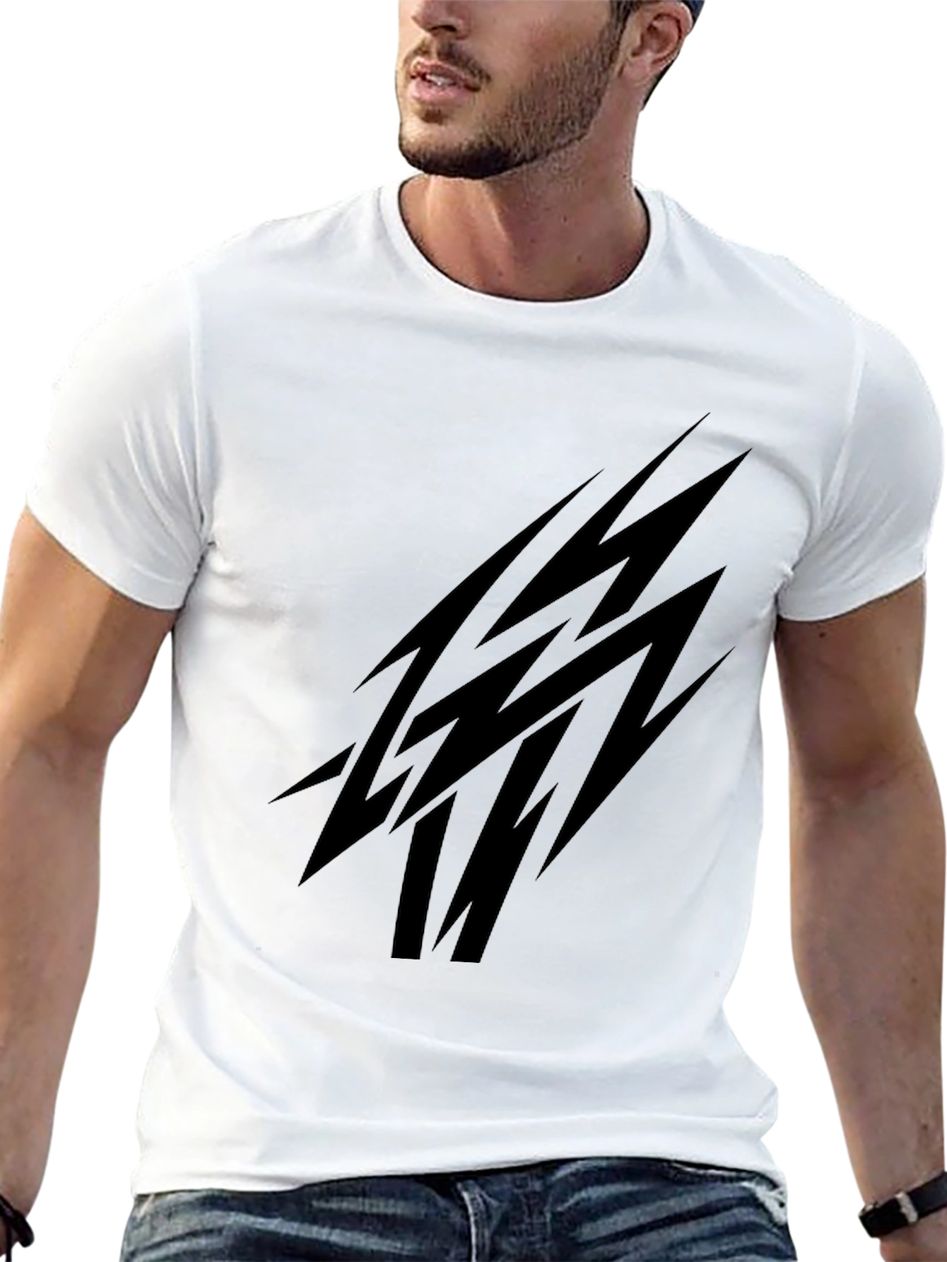 Mens Black Tee with Abstract Graphic