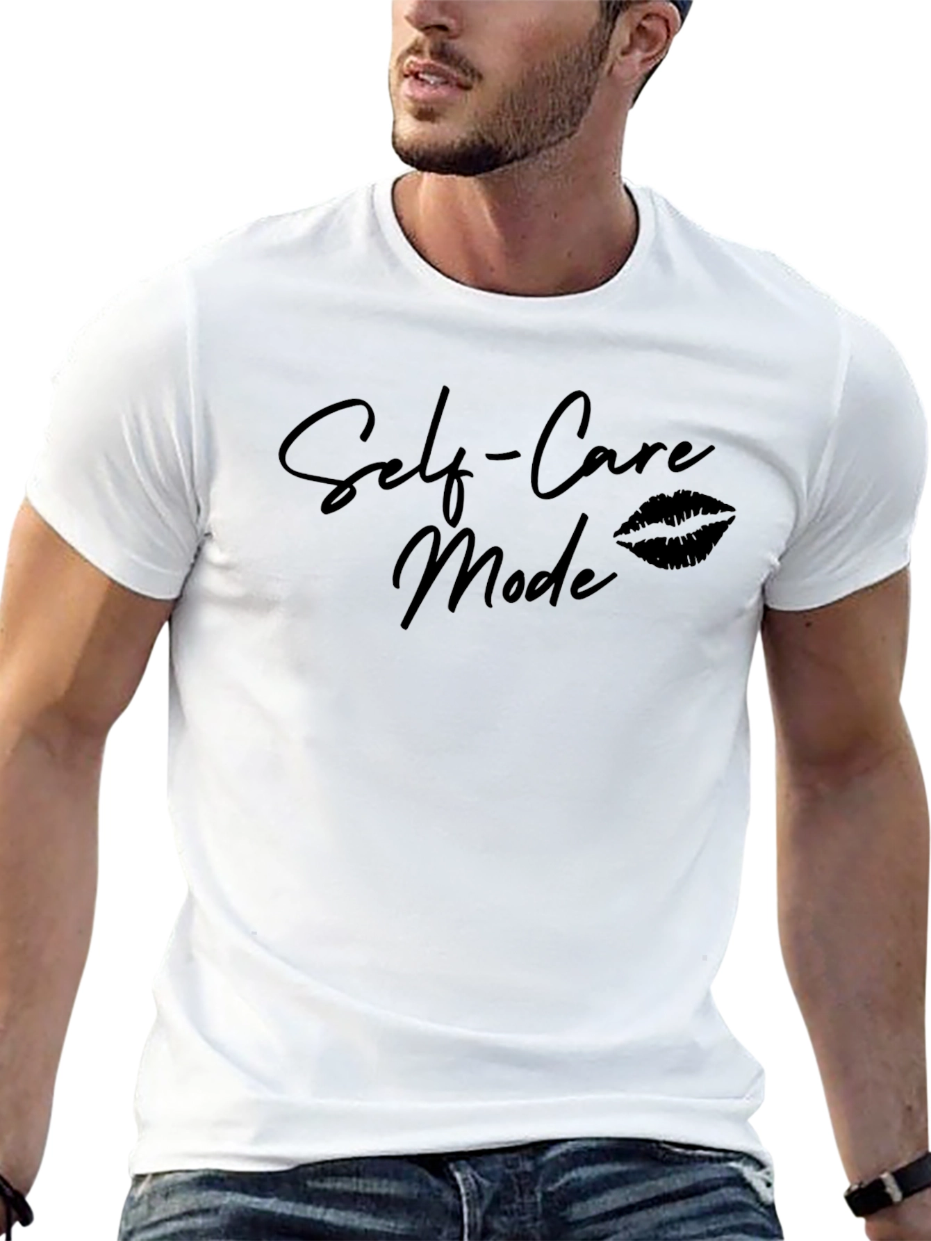 Self-Care Mode Black Graphic T-Shirt