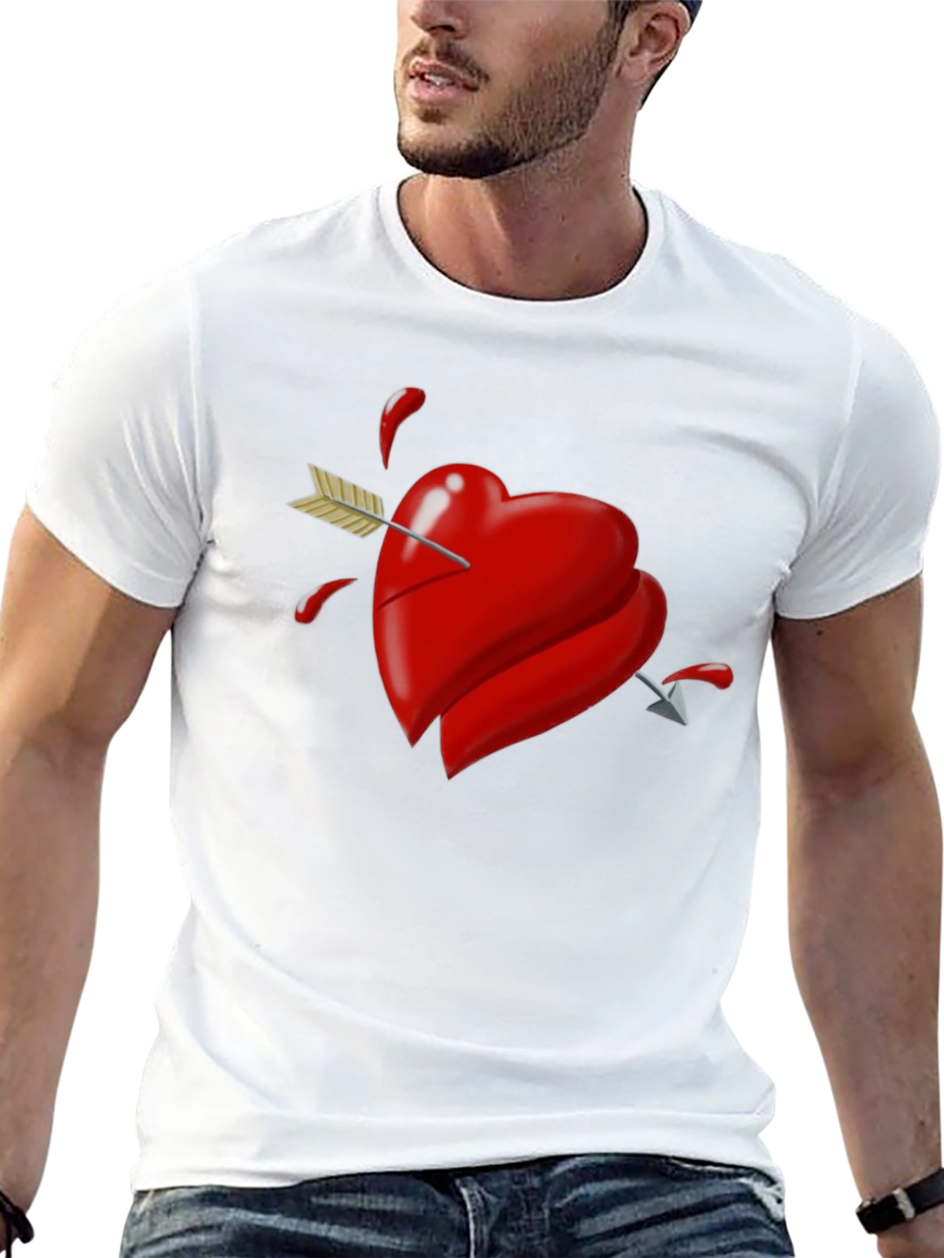 Heart Arrow Graphic Tee - Black T-Shirt