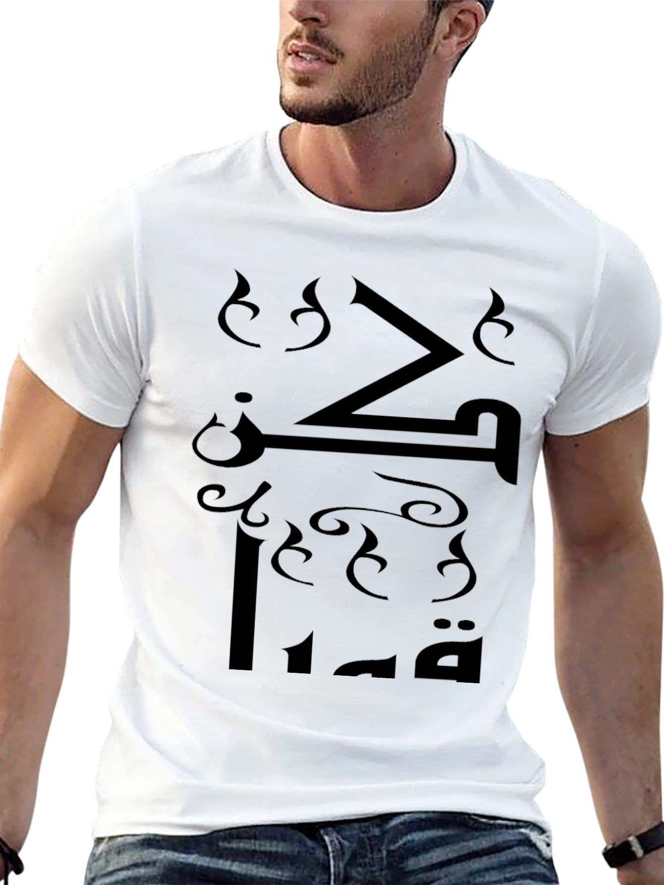 Unique Graphic Print Black T-Shirt