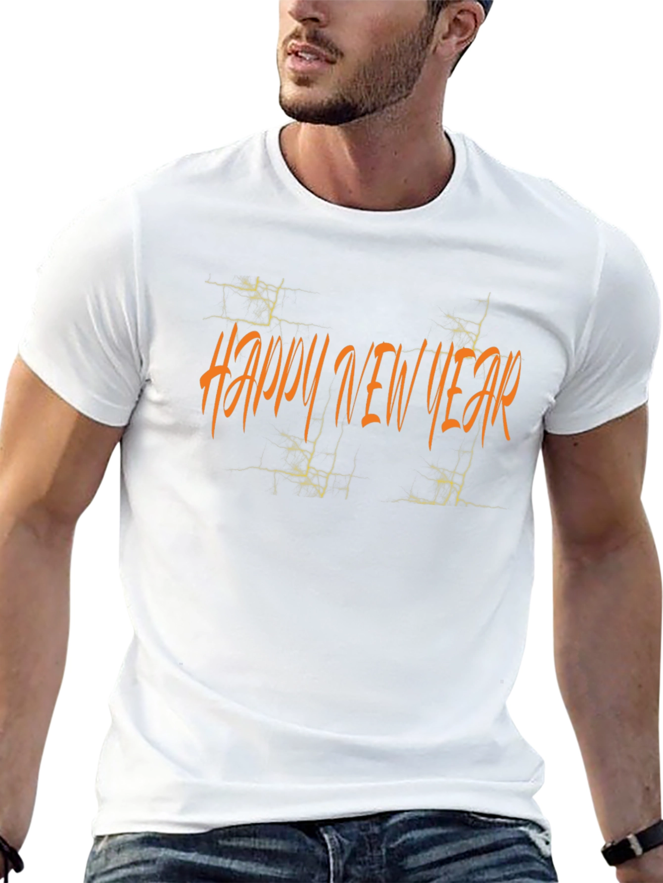 Happy New Year Graphic Tee - Black