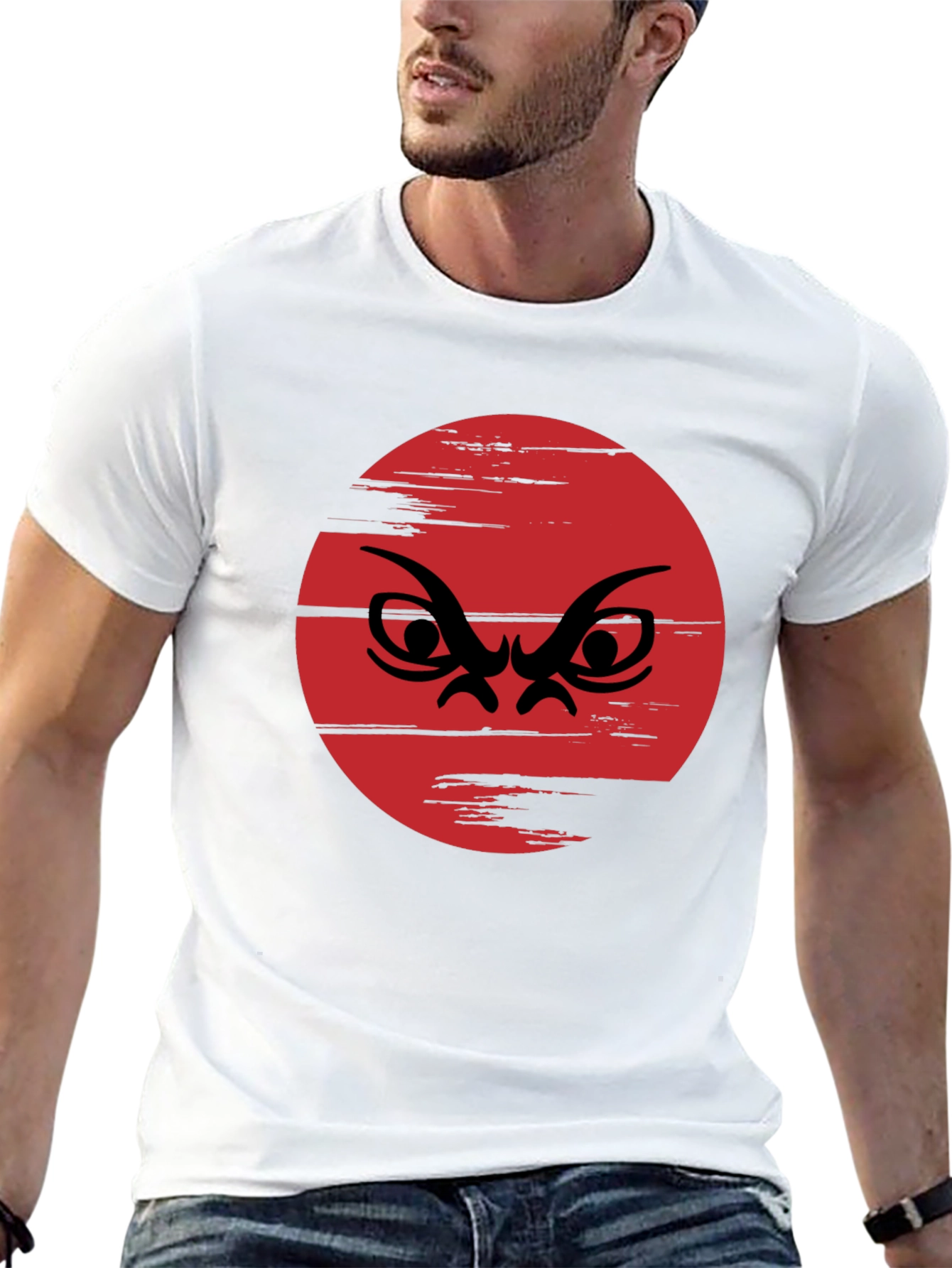 Grumpy Face Graphic Tee - Mens Black T-Shirt