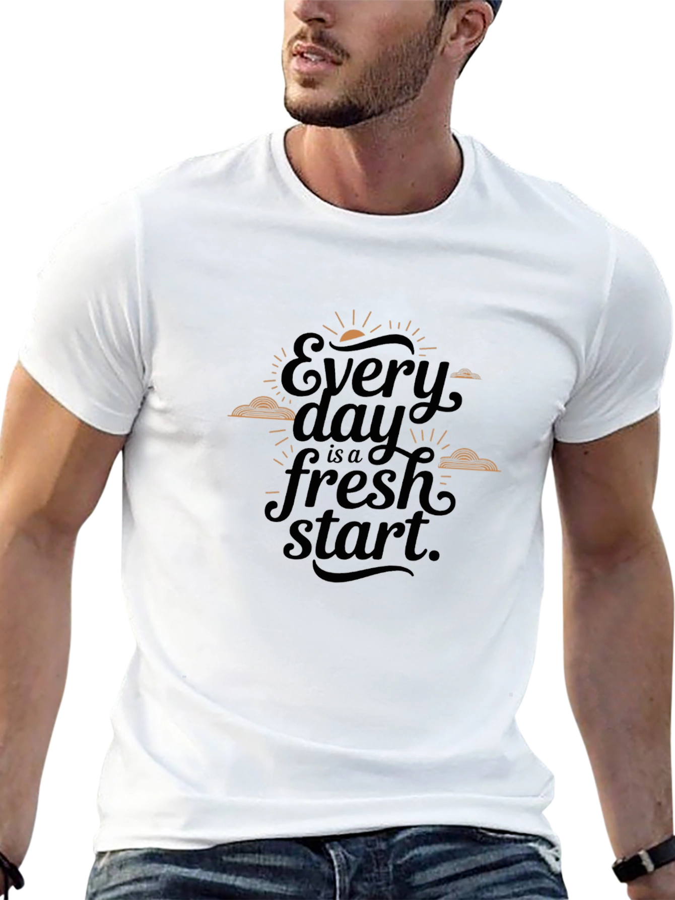 Every Day is a Fresh Start Black Graphic T-Shirt