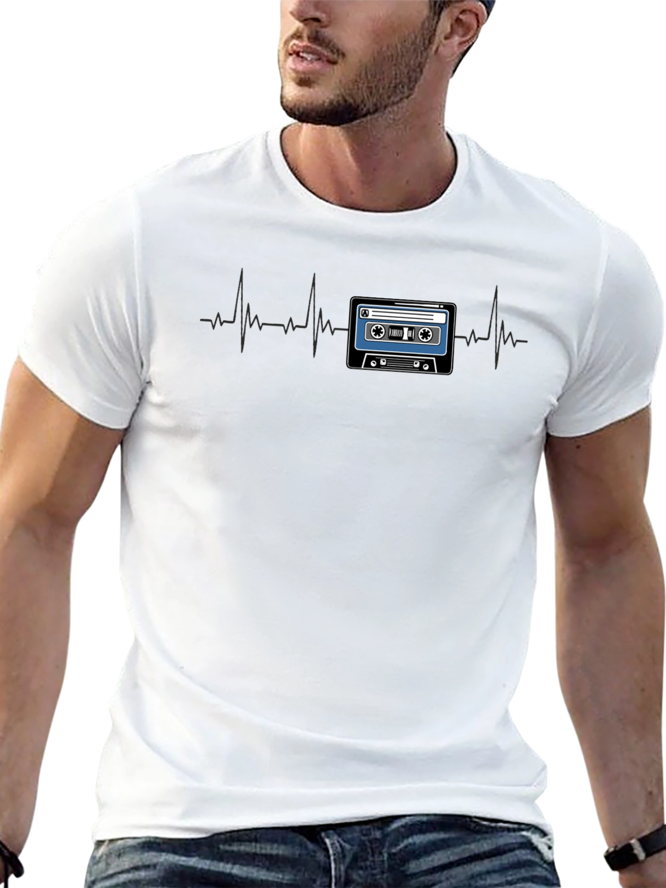 Retro Cassette Tape Heartbeat T-Shirt