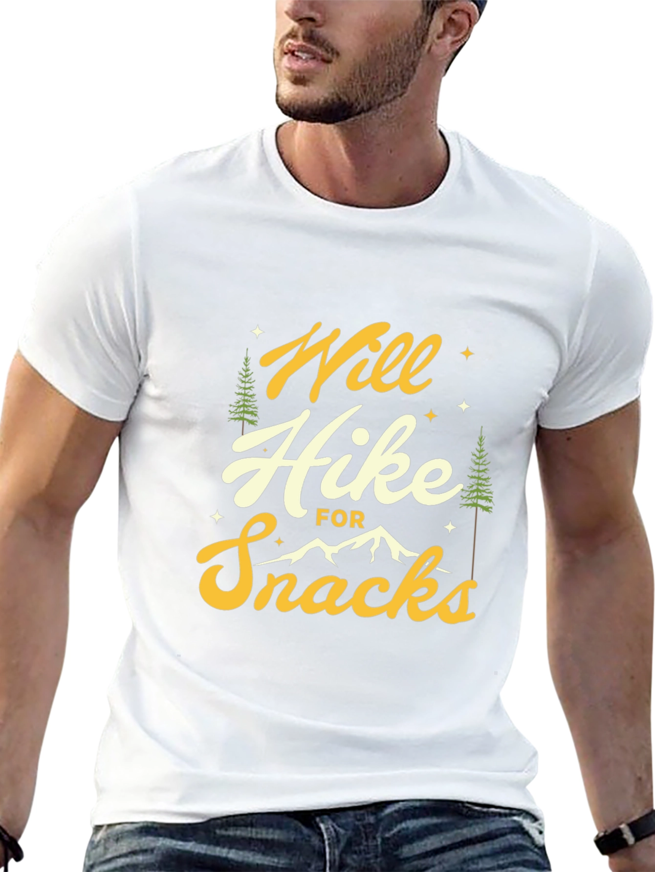 Hiker Tee: Will Hike For Snacks Graphic T-Shirt