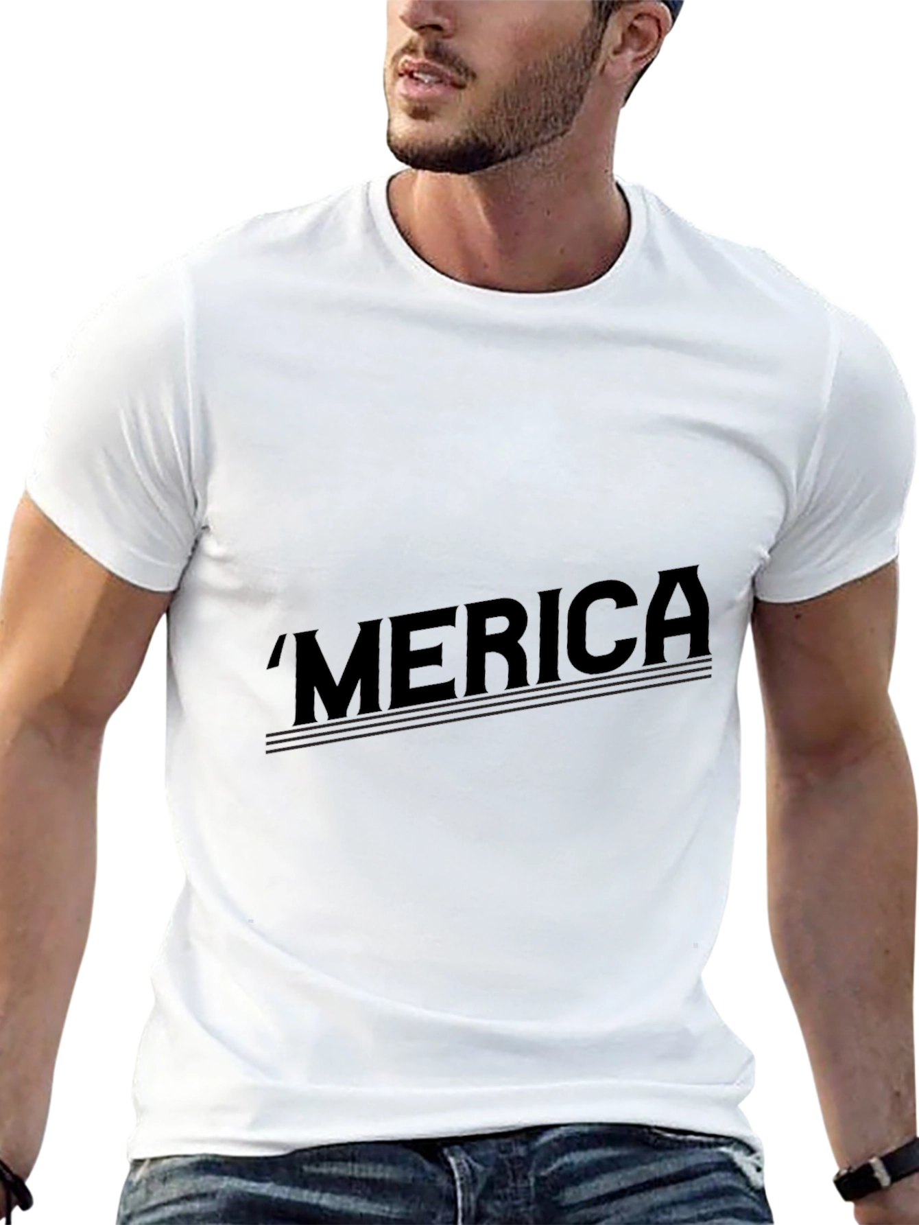 Black Merica Graphic Tee - Patriotic Style