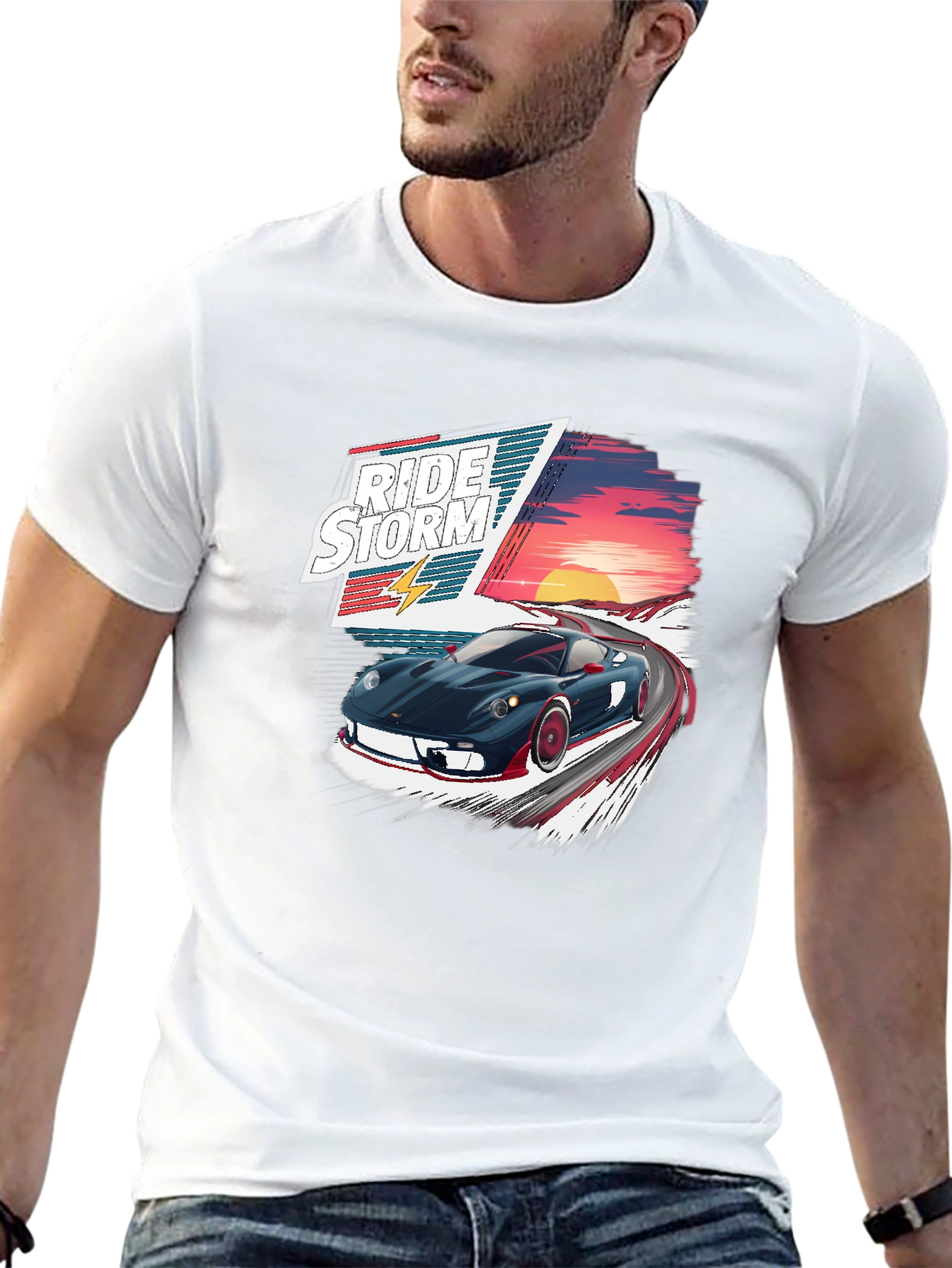 Ride the Storm Black Graphic T-Shirt