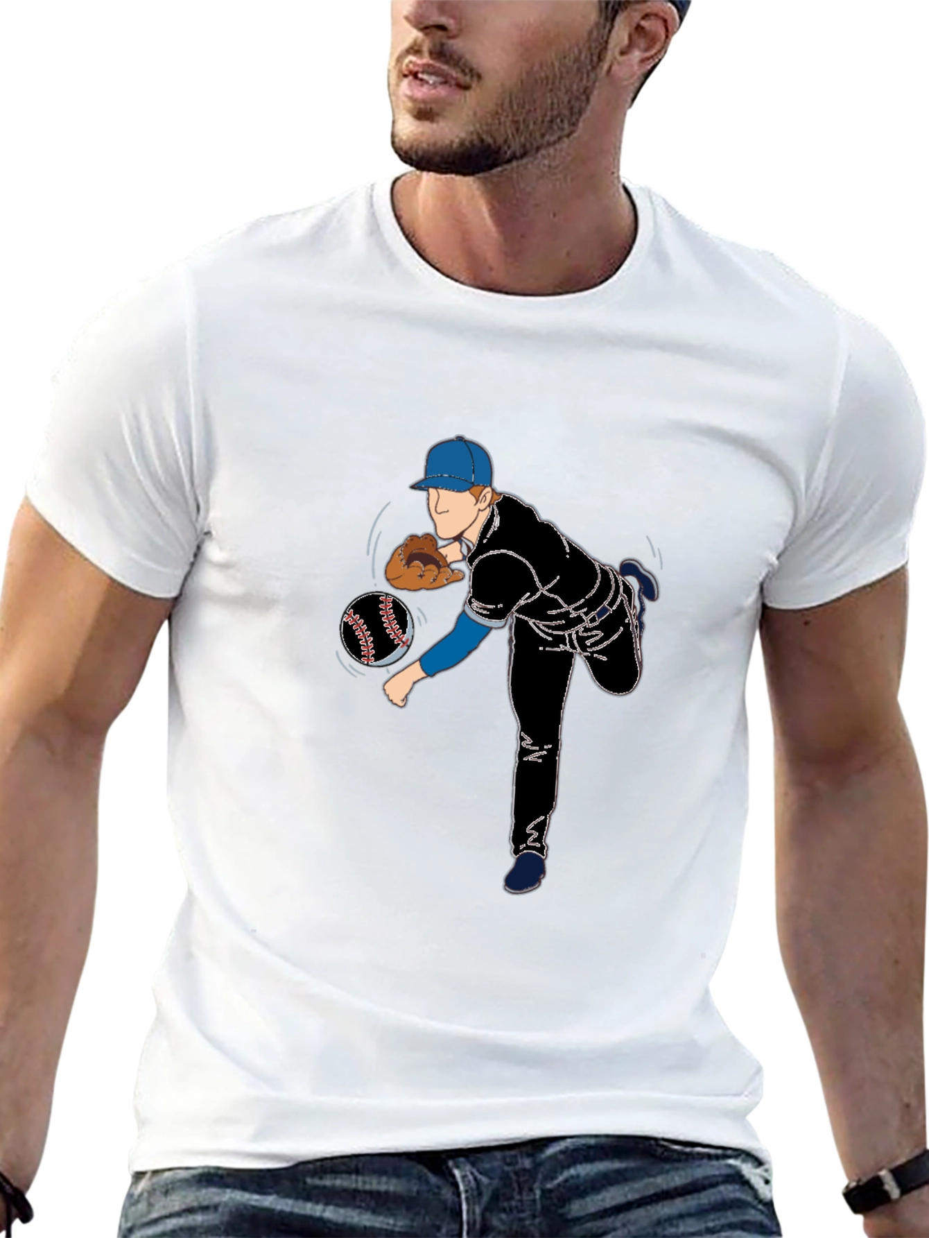 Baseball Pitcher Graphic T-Shirt