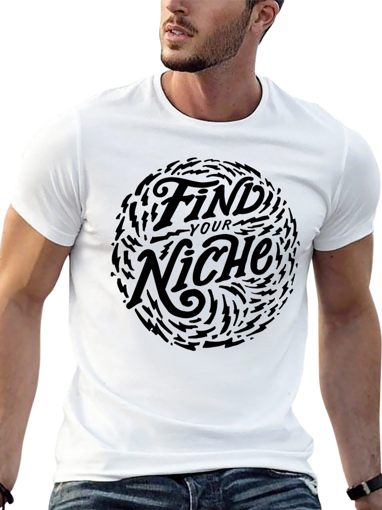 Find Your Niche Graphic Tee - Stylish Black T-Shirt