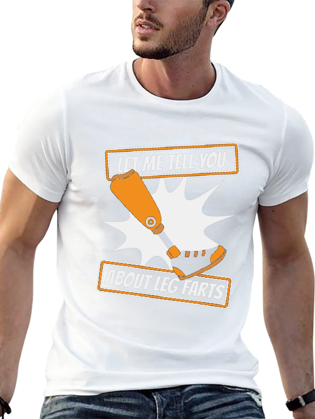 Funny Leg Farts T-Shirt - Prosthetic Limb Humor
