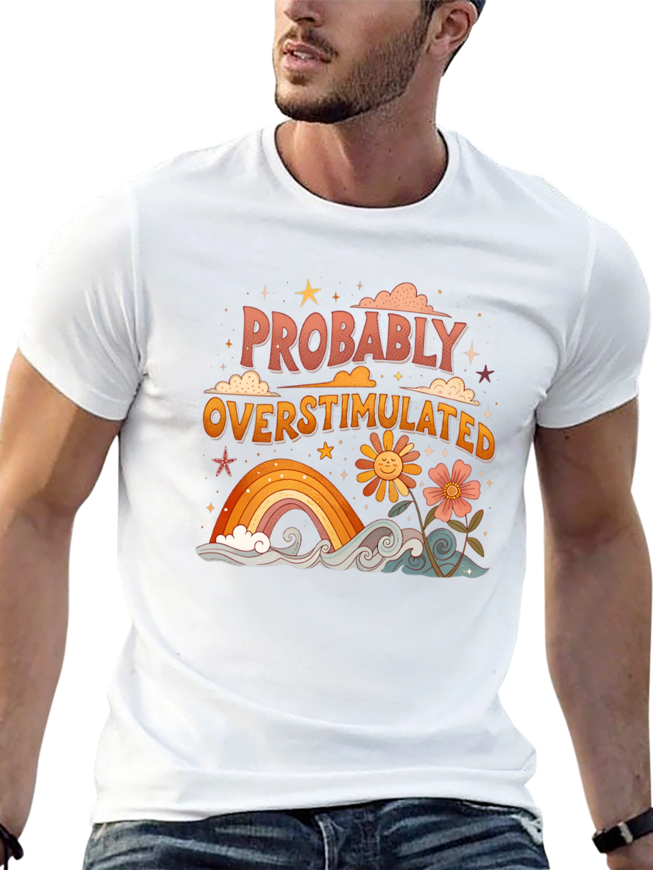 Retro Probably Overstimulated Graphic Tee