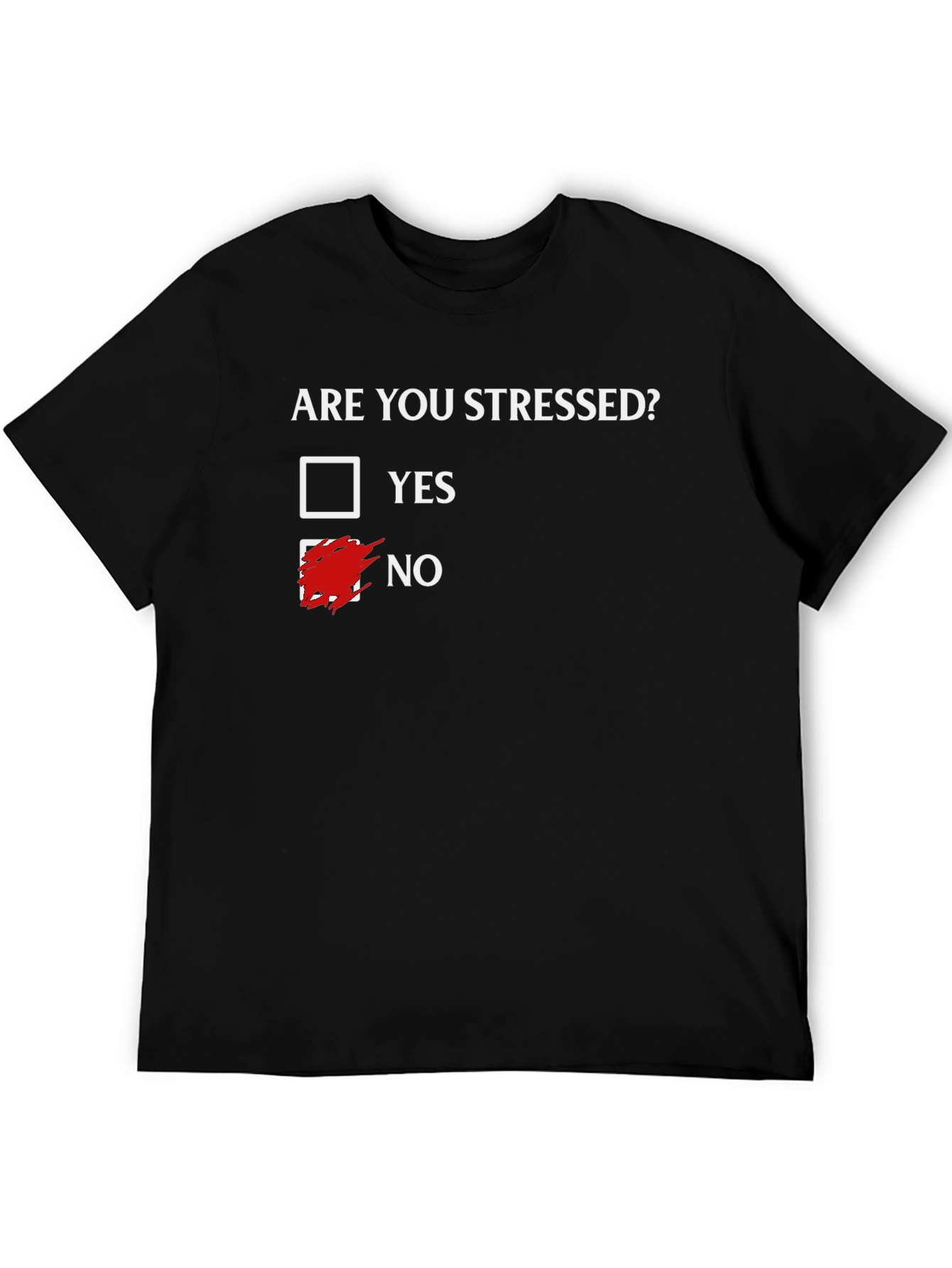 Funny Stressed? No T-Shirt - Black Cotton Tee