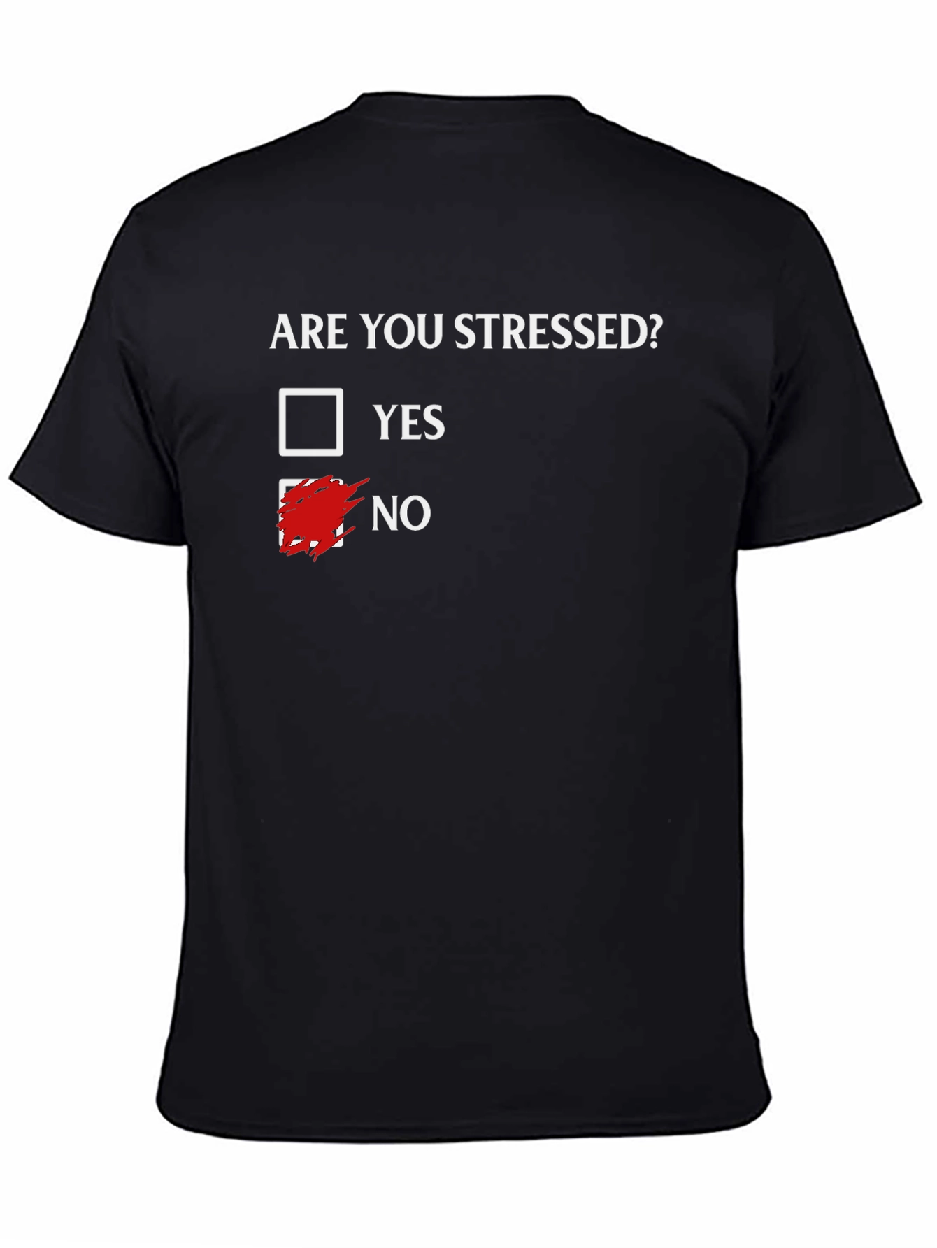 Funny Stressed? No T-Shirt - Black Cotton Tee