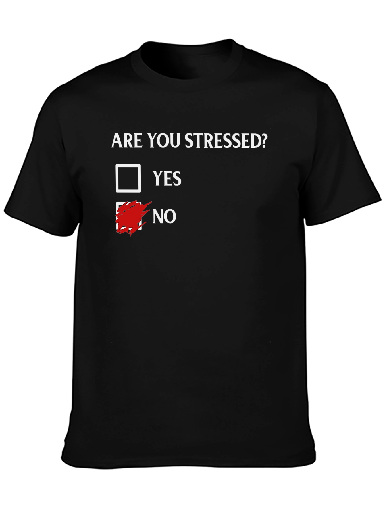 Funny Stressed? No T-Shirt - Black Cotton Tee