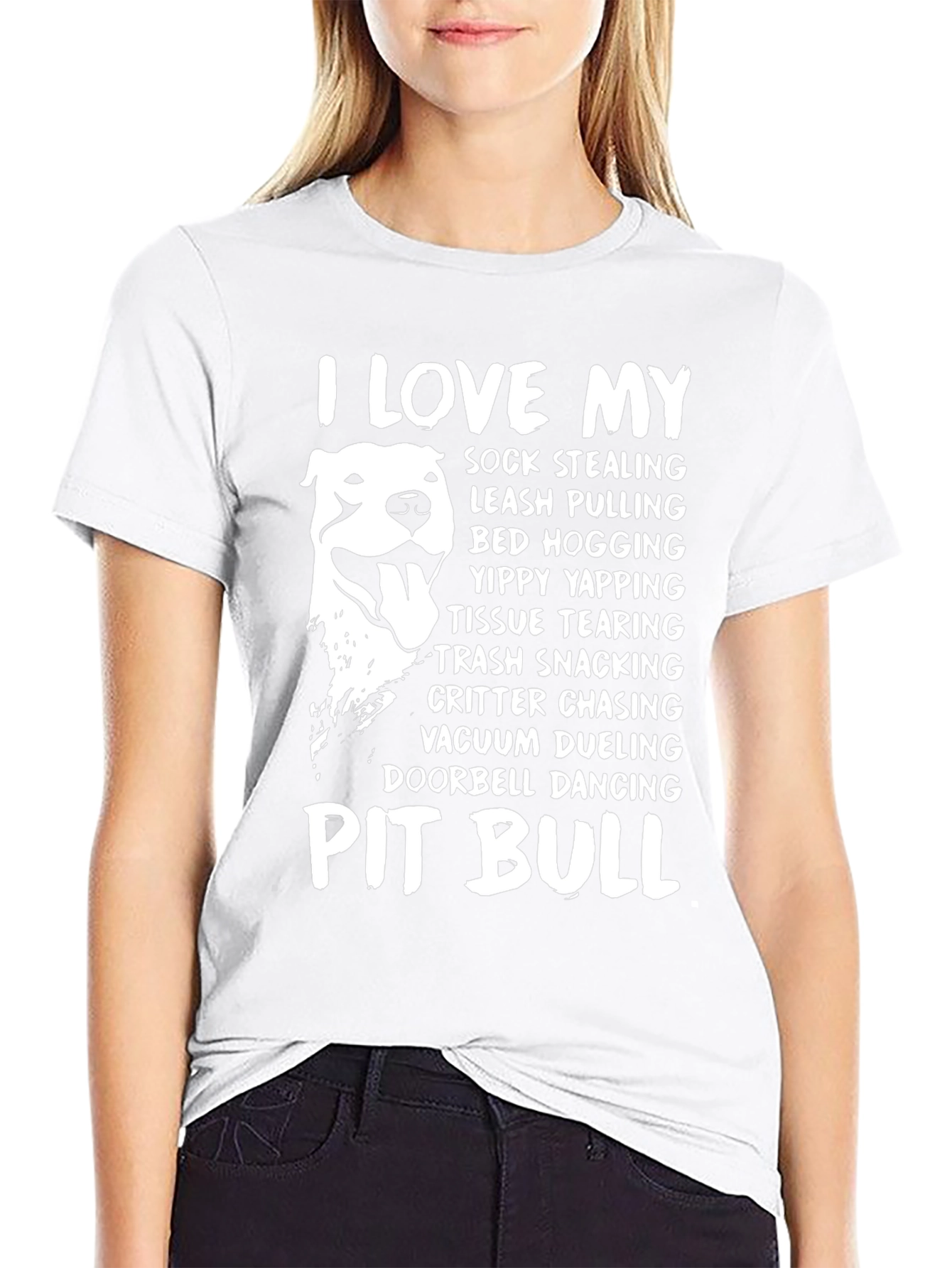 I Love My Pit Bull Dog Graphic T-Shirt