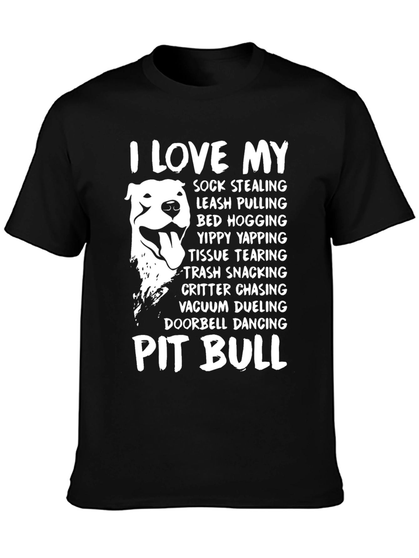 I Love My Pit Bull Dog Graphic T-Shirt