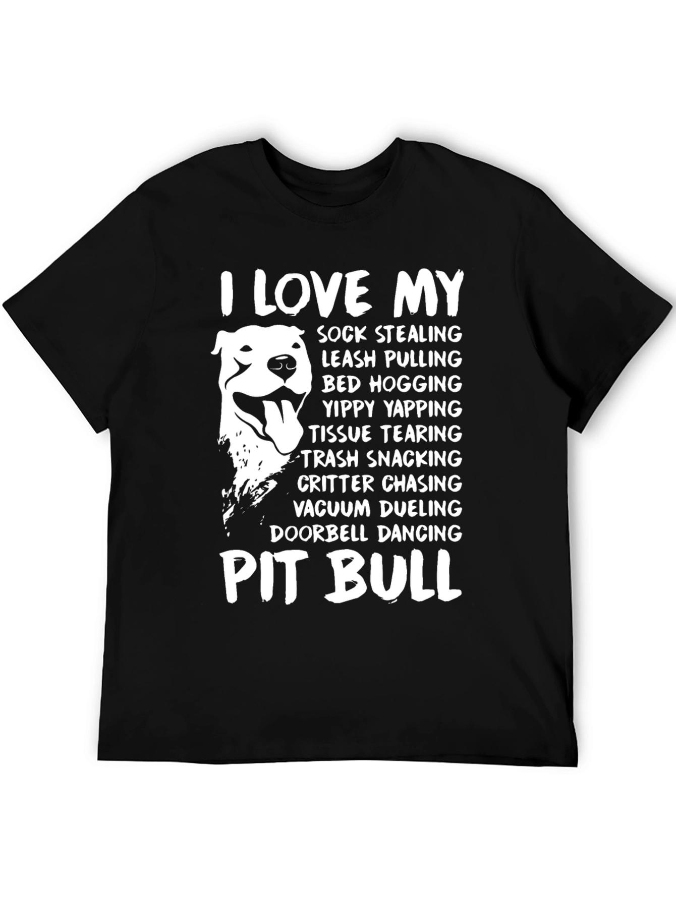 I Love My Pit Bull Dog Graphic T-Shirt