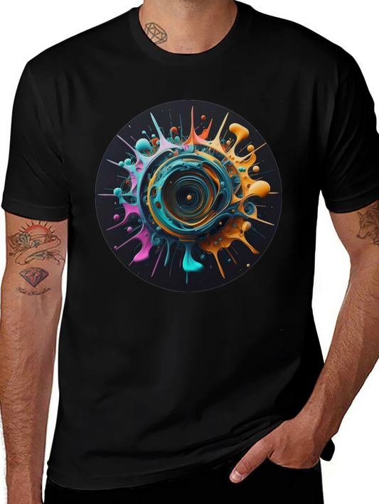 Abstract Swirl Graphic Tee - Bold & Colorful