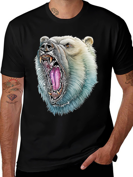 Polar Bear Graphic Tee - Fierce Animal Design