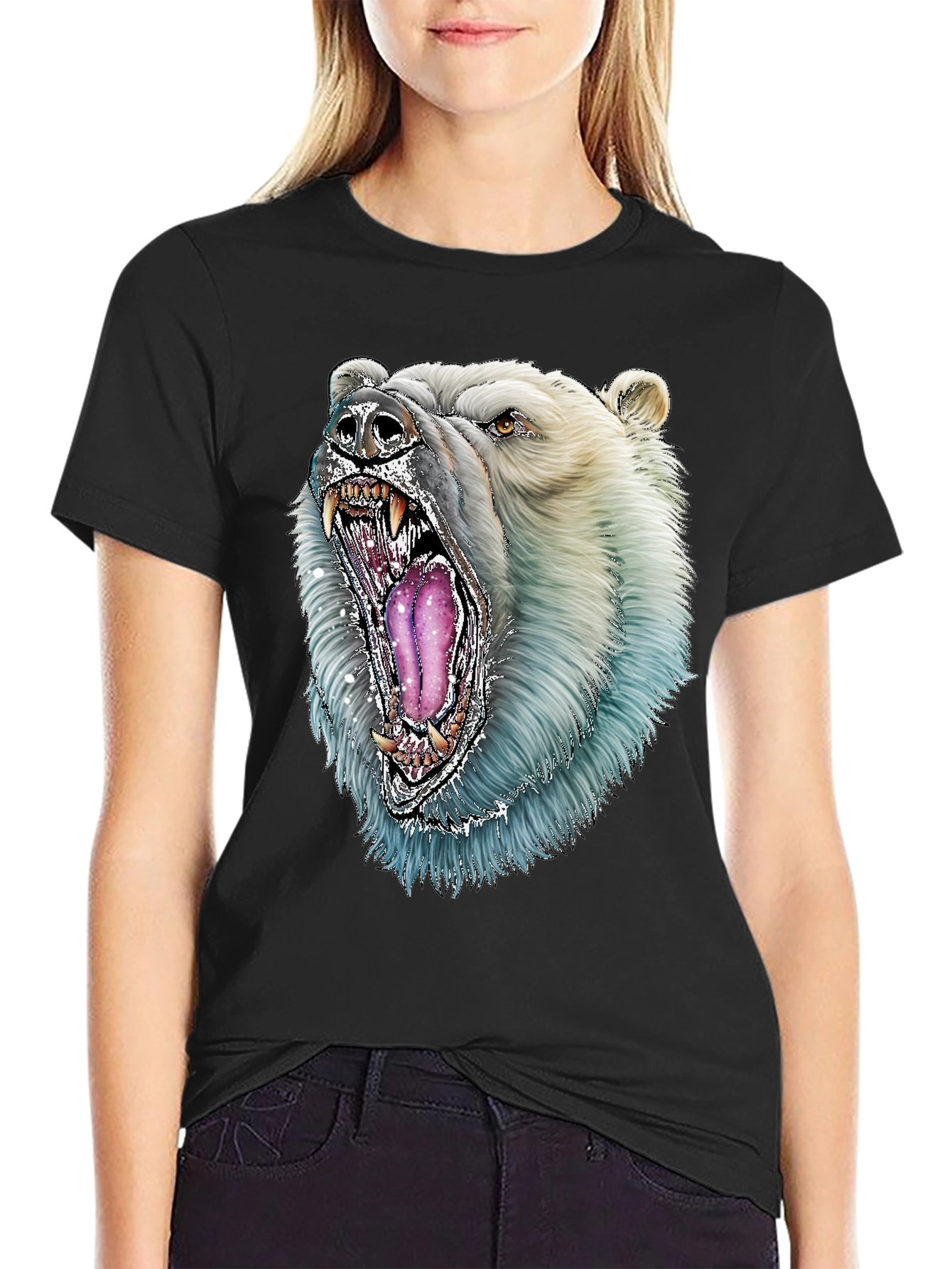 Polar Bear Graphic Tee - Fierce Animal Design