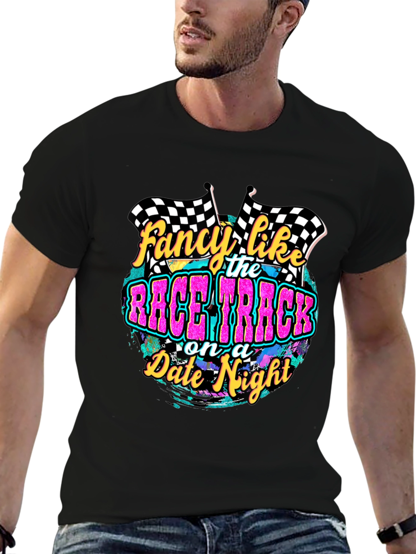 Fancy Like Race Track Date Night Graphic Tee
