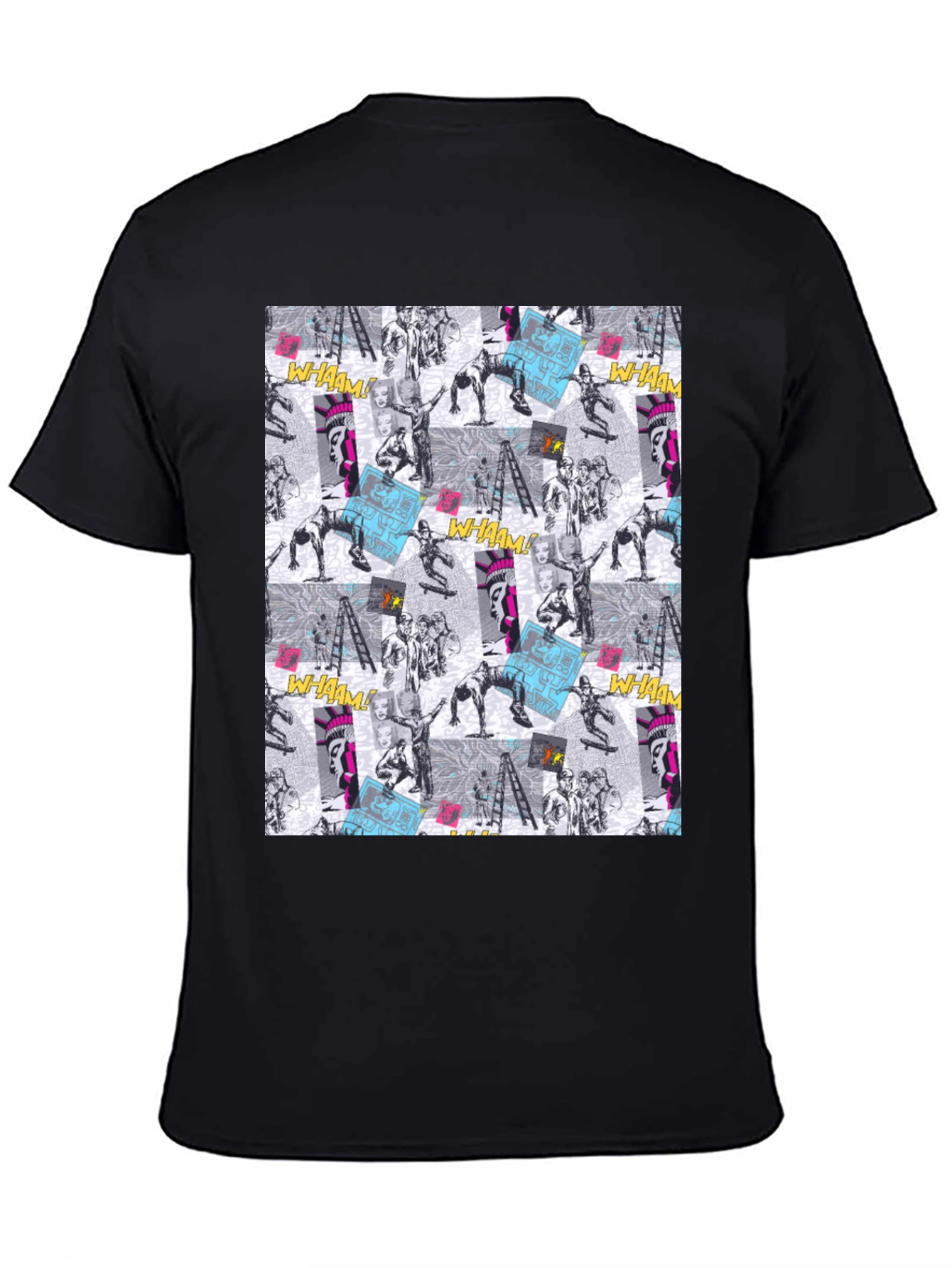 Edgy Comic Print Black T-Shirt