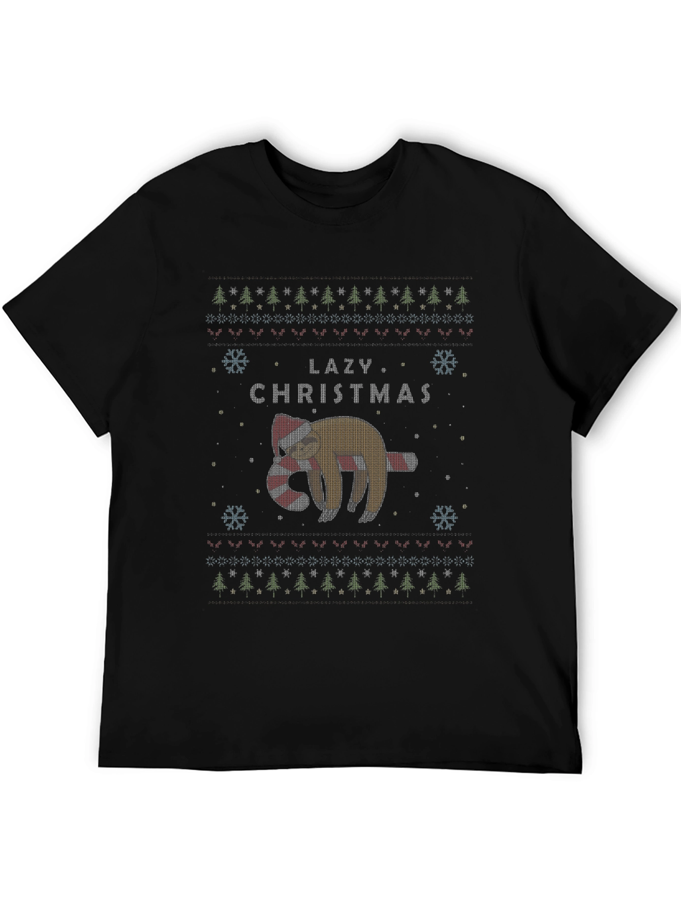 Lazy Christmas Sloth Ugly Christmas Sweater T-Shirt