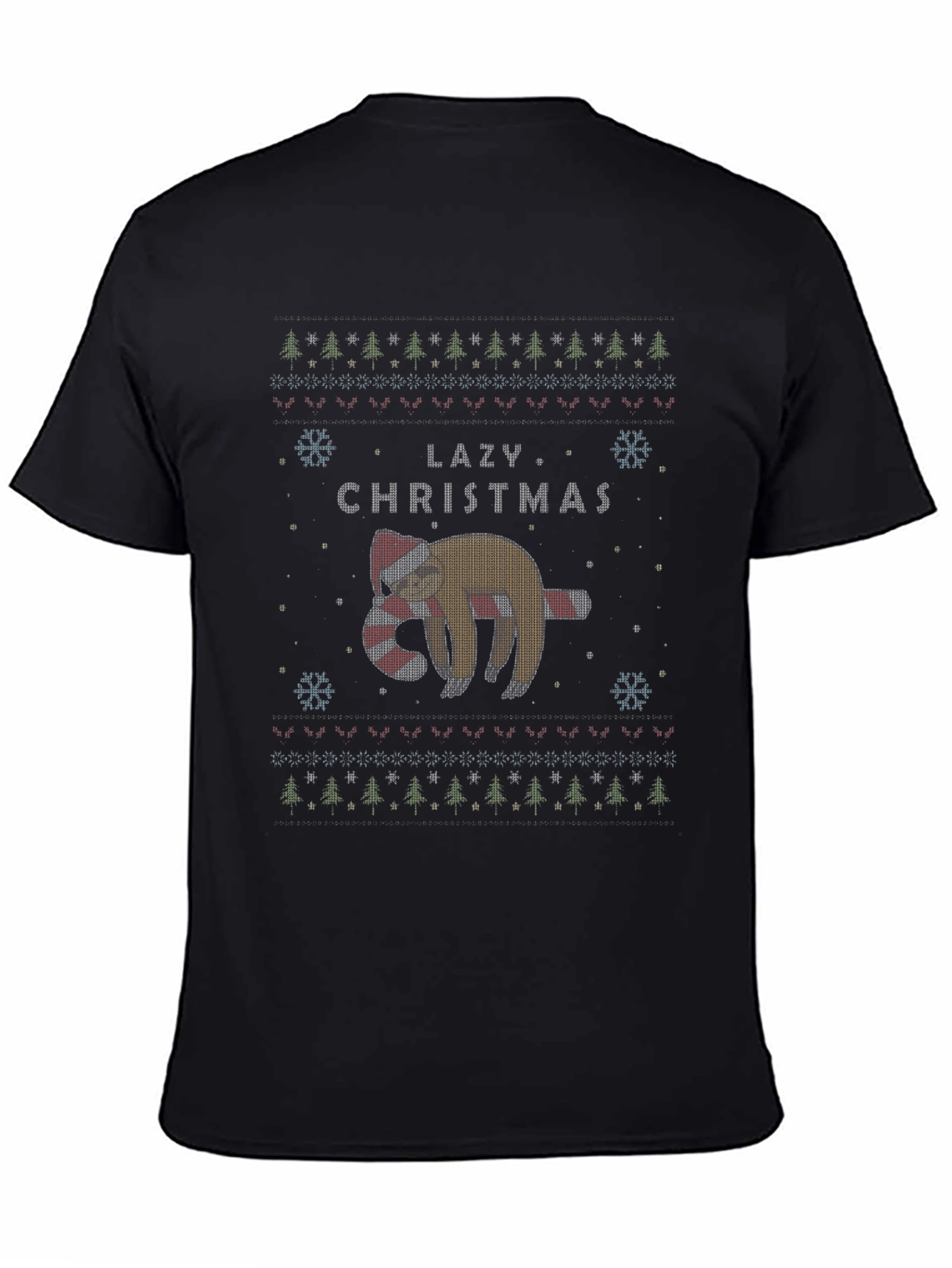 Lazy Christmas Sloth Ugly Christmas Sweater T-Shirt