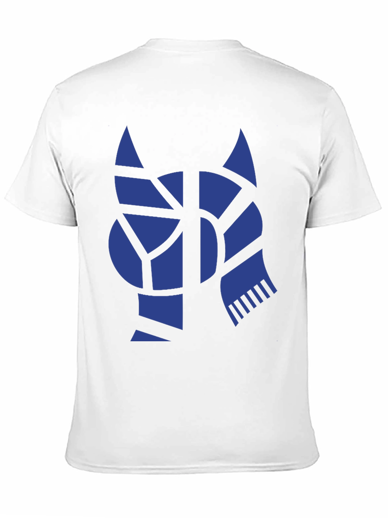 Geometric Blue Cat Black T-Shirt