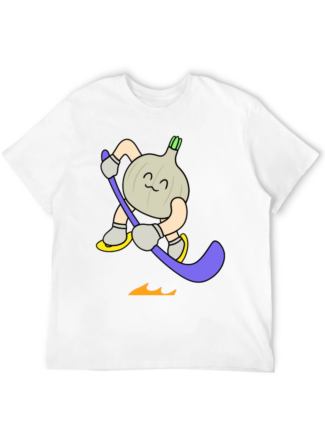 Funny Cartoon Garlic Hockey Player T-Shirt