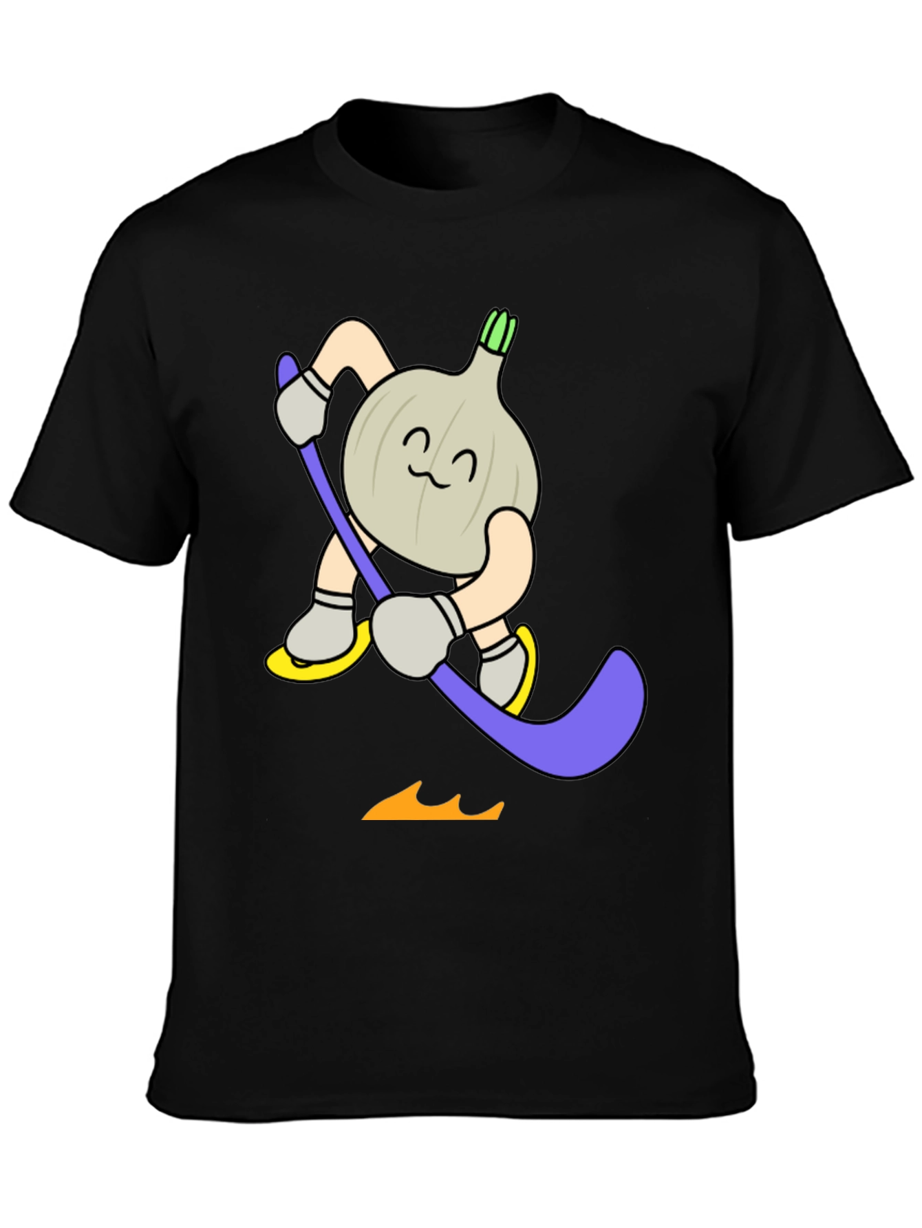 Funny Cartoon Garlic Hockey Player T-Shirt