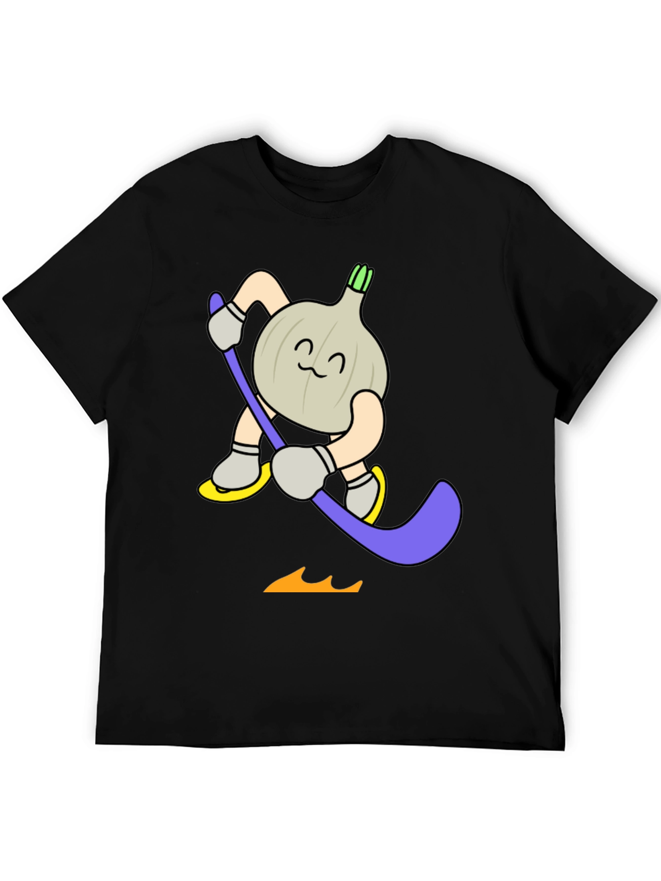 Funny Cartoon Garlic Hockey Player T-Shirt